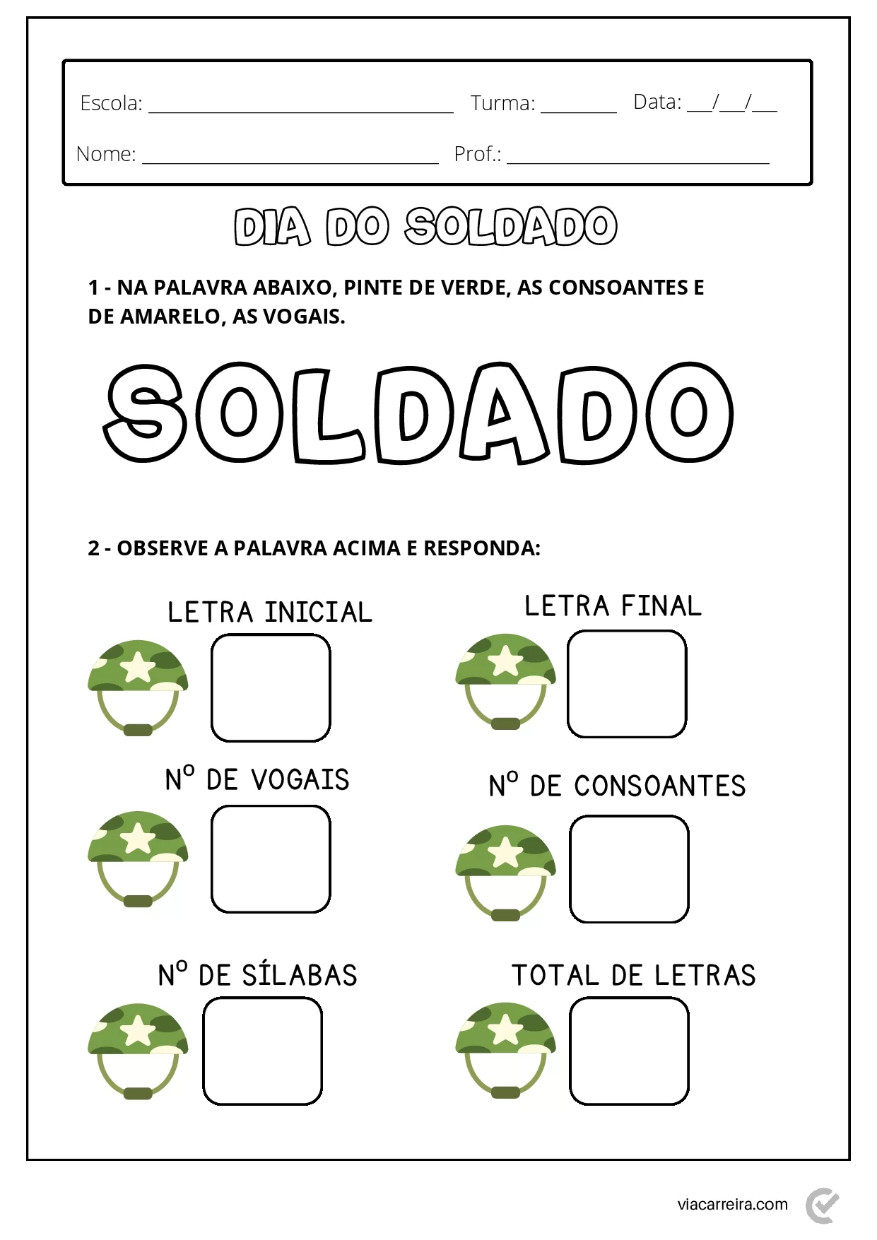 Atividades Dia Do Soldado Em PDF Para Imprimir 12