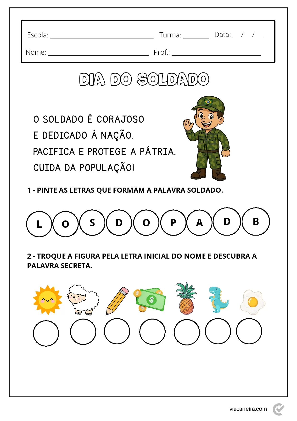 Atividades Dia Do Soldado Em PDF Para Imprimir 15