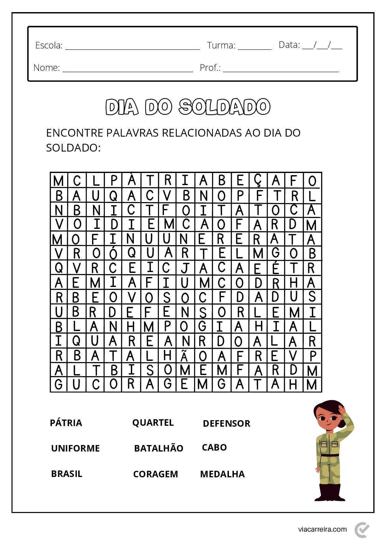 Atividades Dia Do Soldado Em PDF Para Imprimir 17