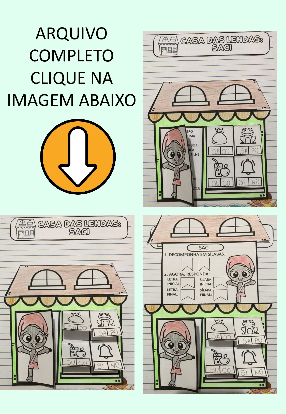 Atividades Do Saci Em PDF Casa Das Lendas Folclore 3