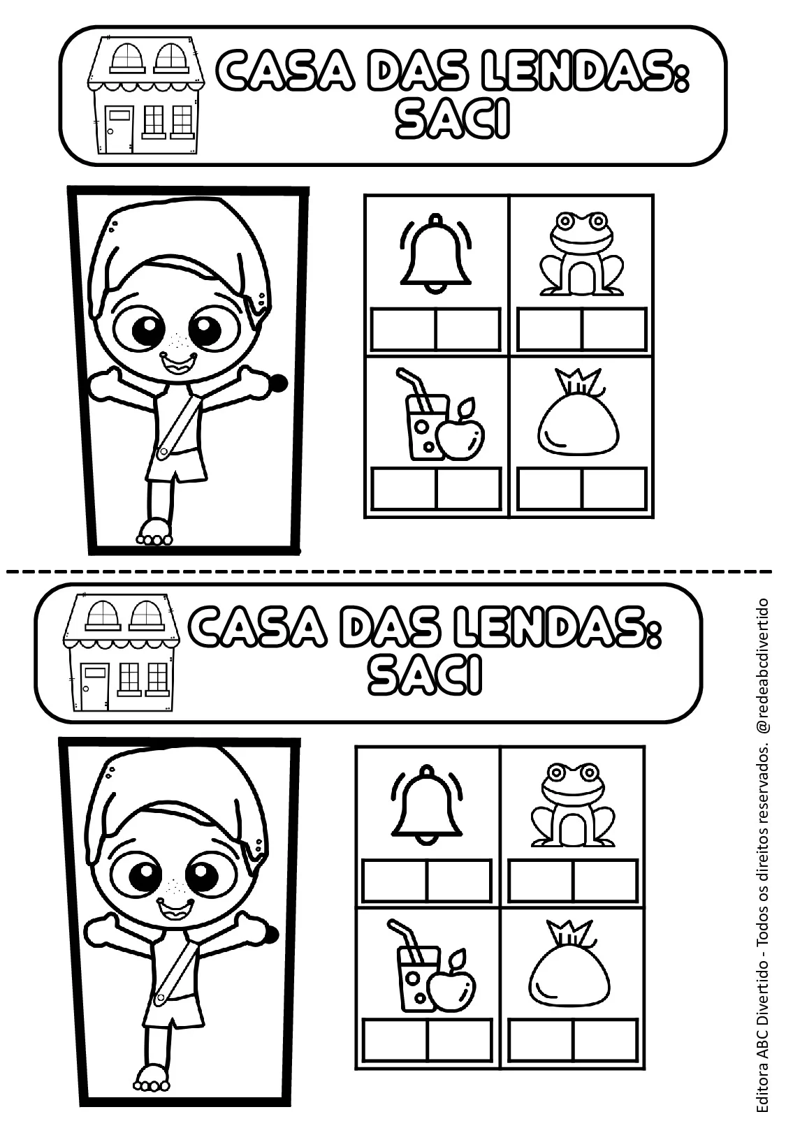 Atividades do Saci em PDF - Casa das Lendas Folclore
