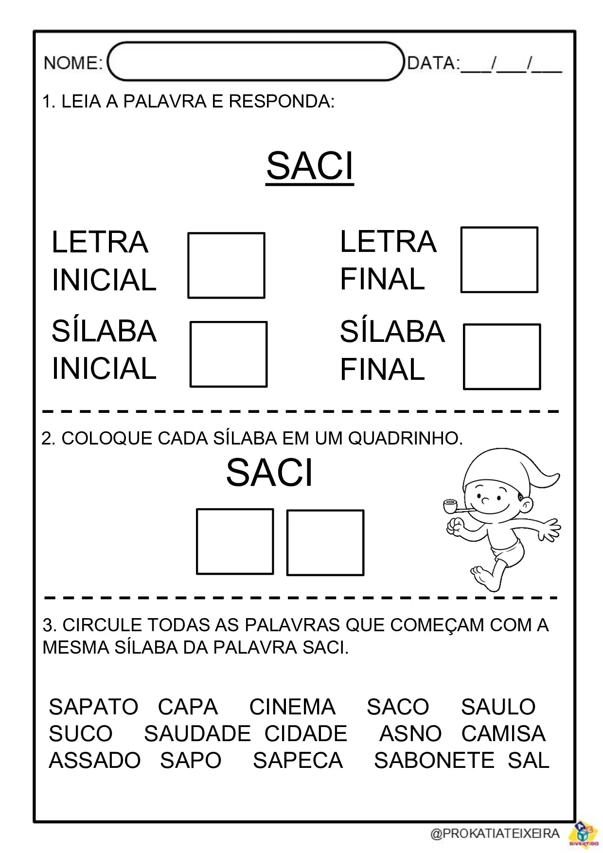 Atividades Do Saci Perere Folclore Pre Escola E 1o Ano 6