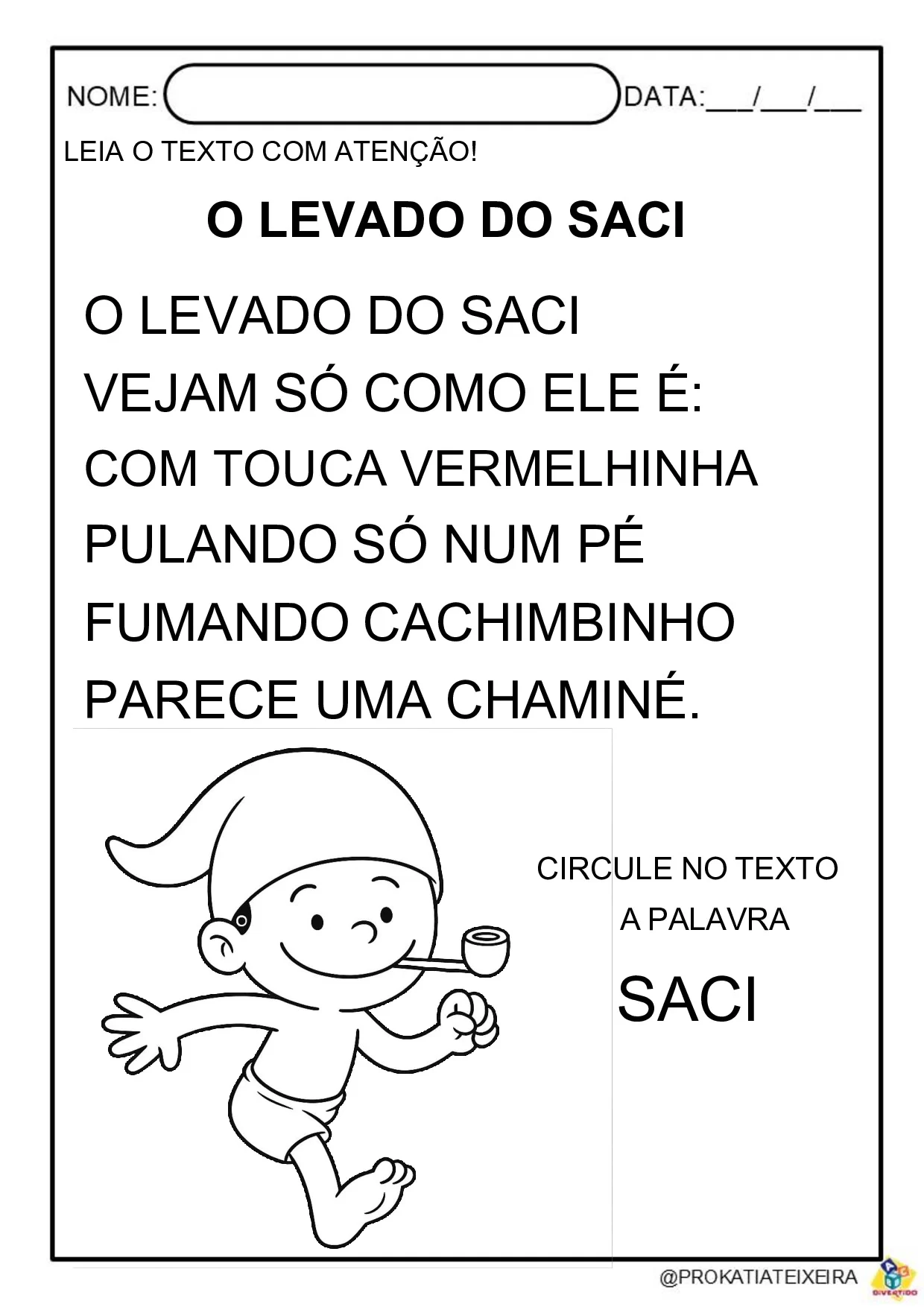 Atividades do Saci-Pererê – ilustração 2