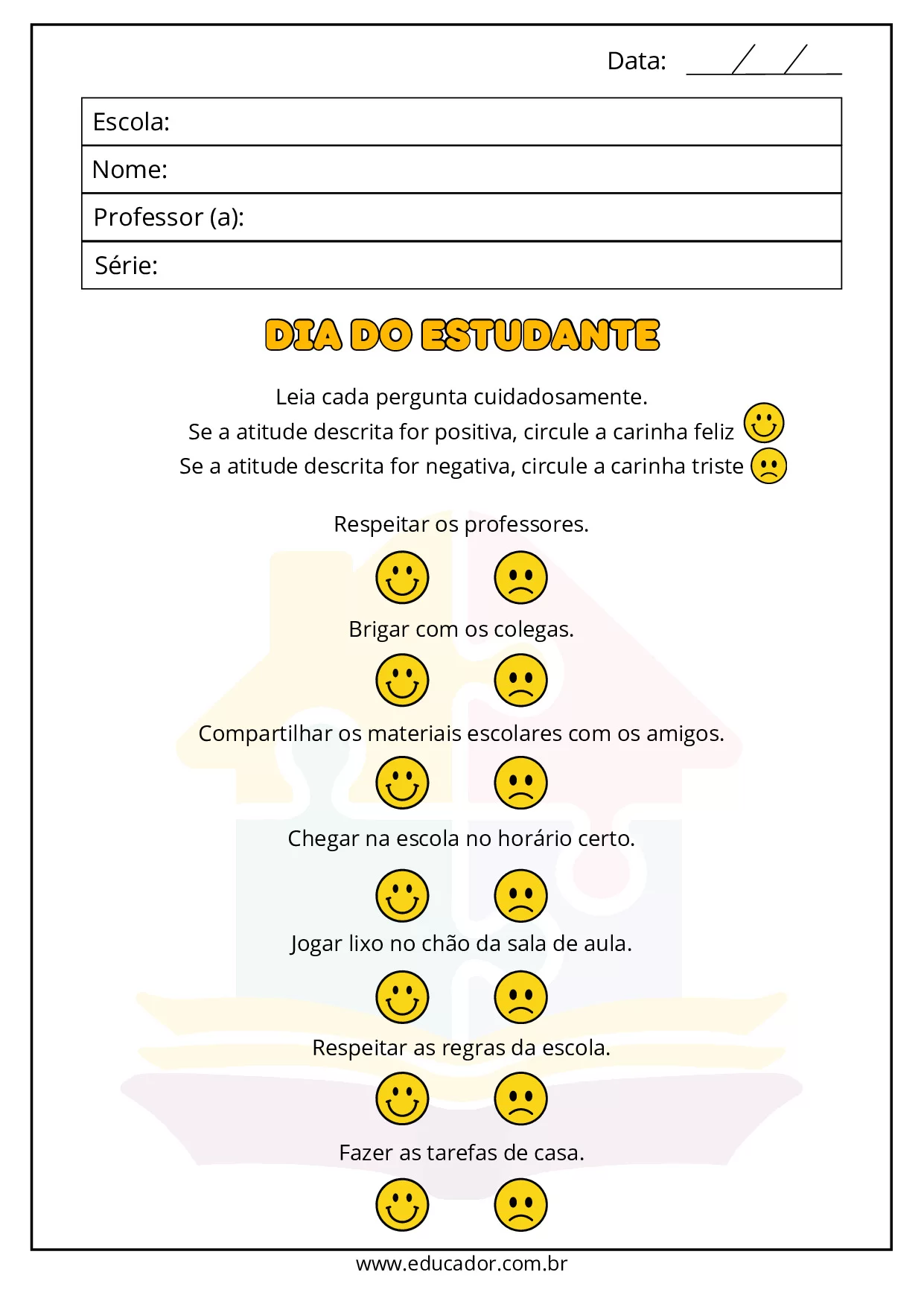 Atividades Para O Dia Do Estudante Pre Escola E 1o Ano 15