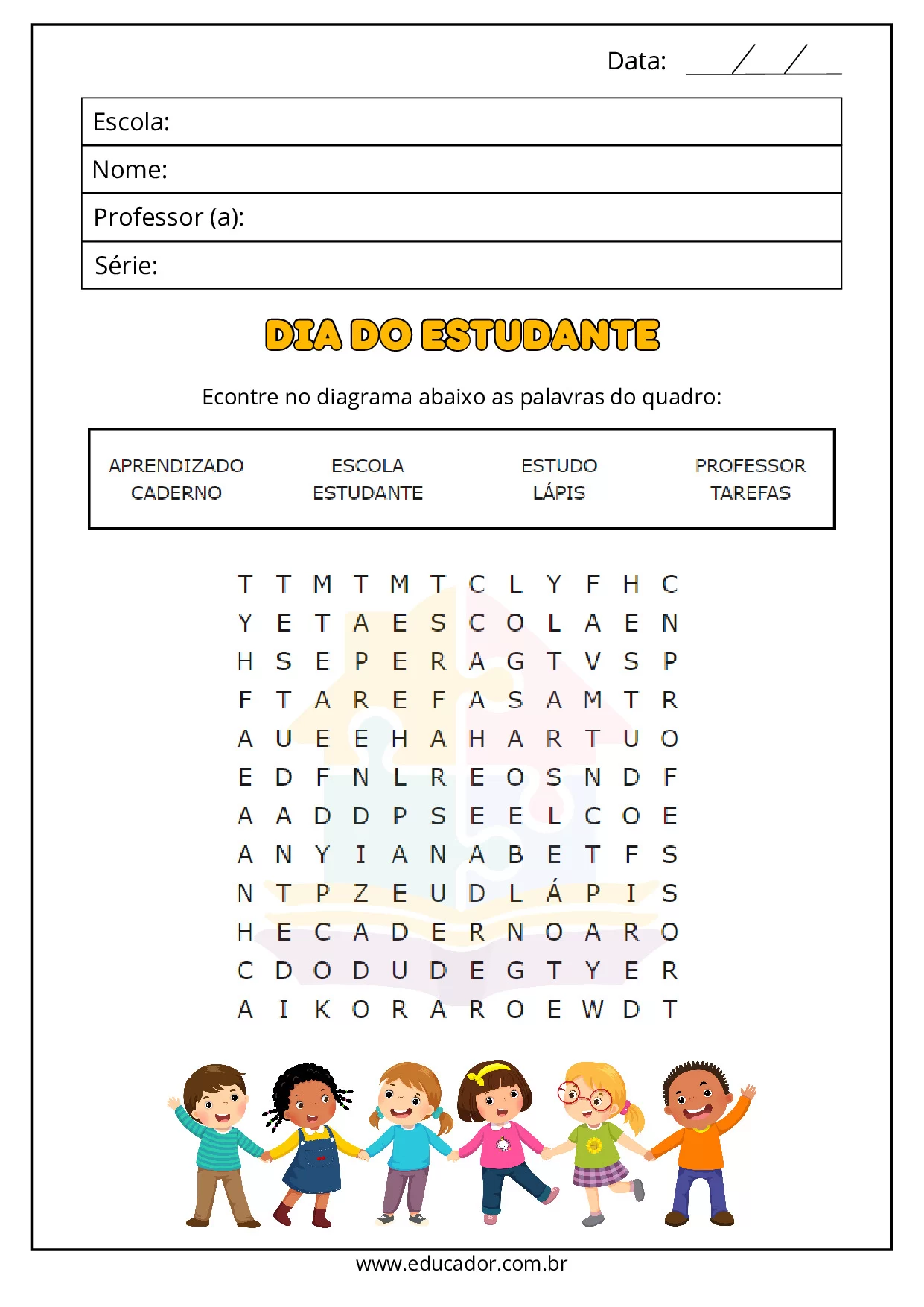 Atividades Para O Dia Do Estudante Pre Escola E 1o Ano 7