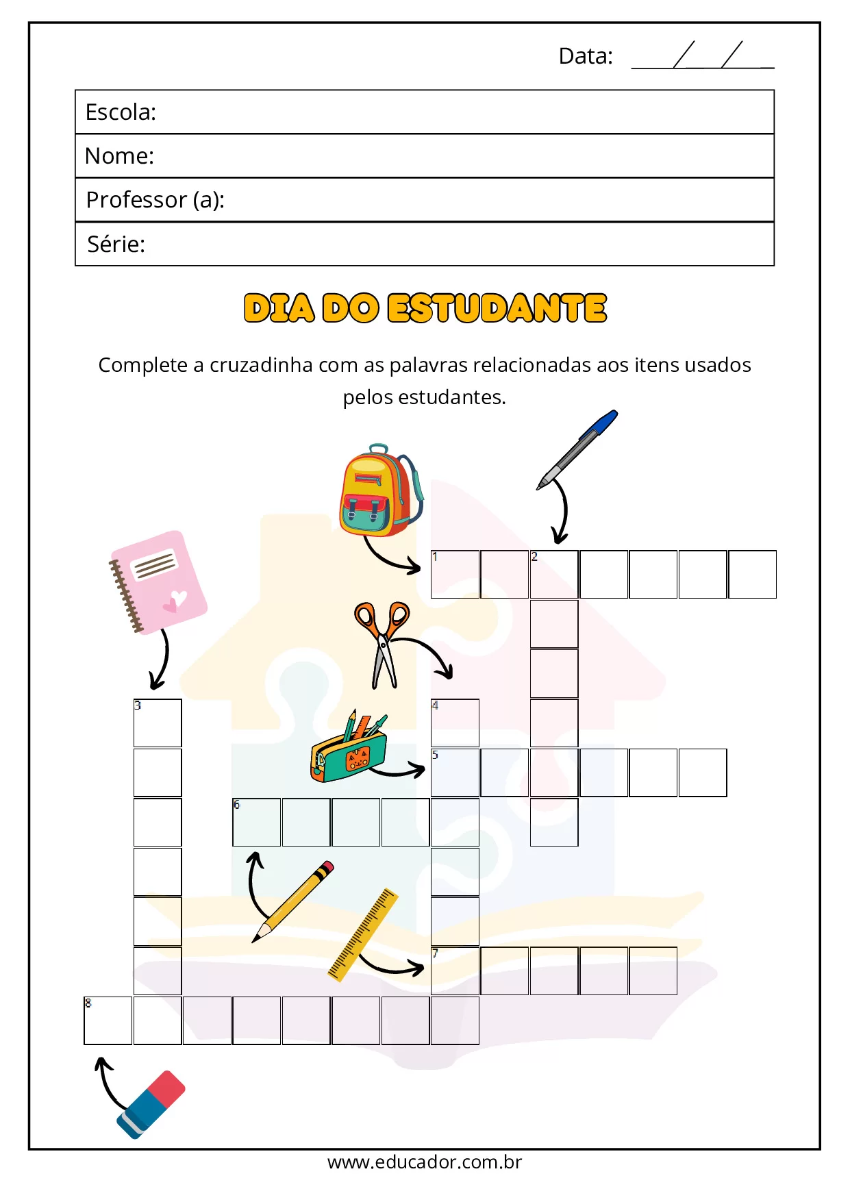Atividades Para O Dia Do Estudante Pre Escola E 1o Ano 8