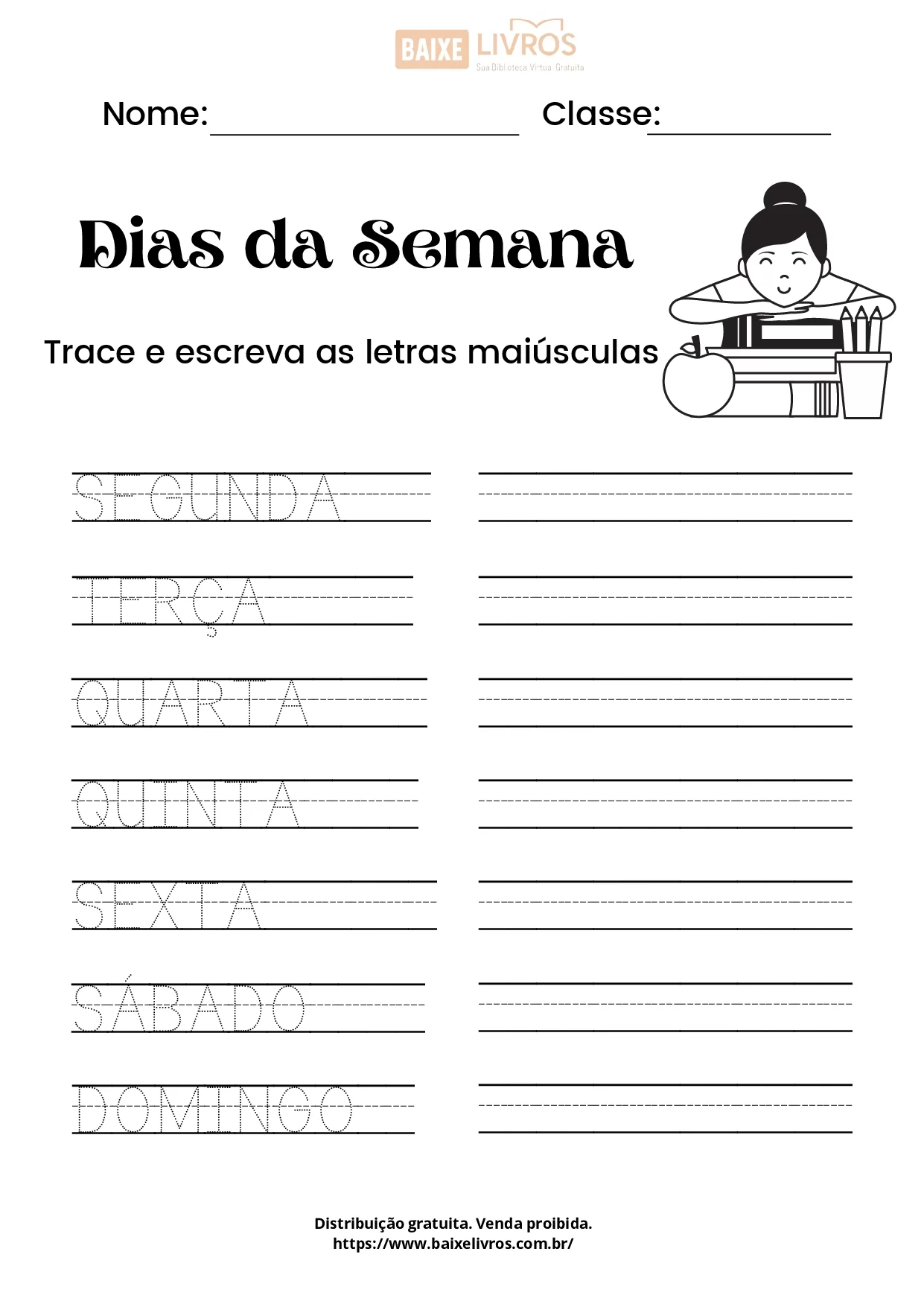 Caligrafia Para Imprimir Dias Da Semana E Meses PDF 3