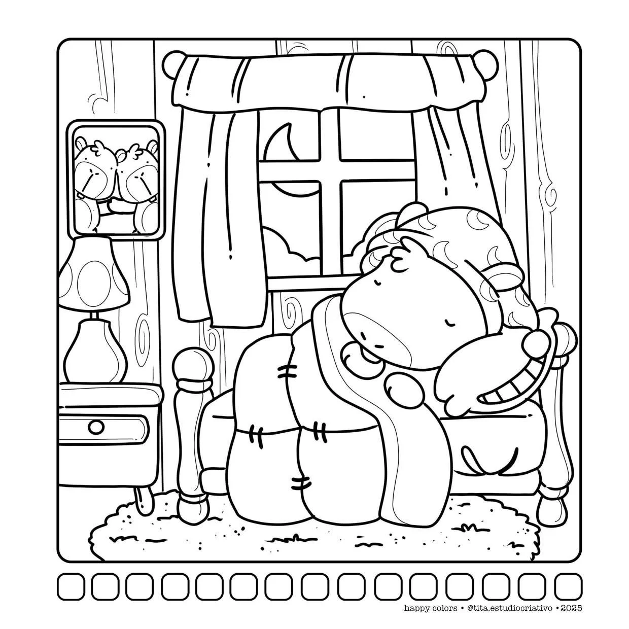 Capivaras Fofas Em Cenas Aconchegantes Para Colorir 25