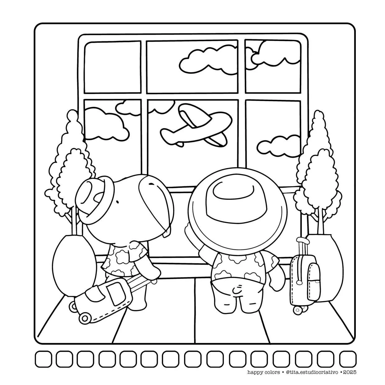 Capivaras Fofas Em Cenas Aconchegantes Para Colorir 26