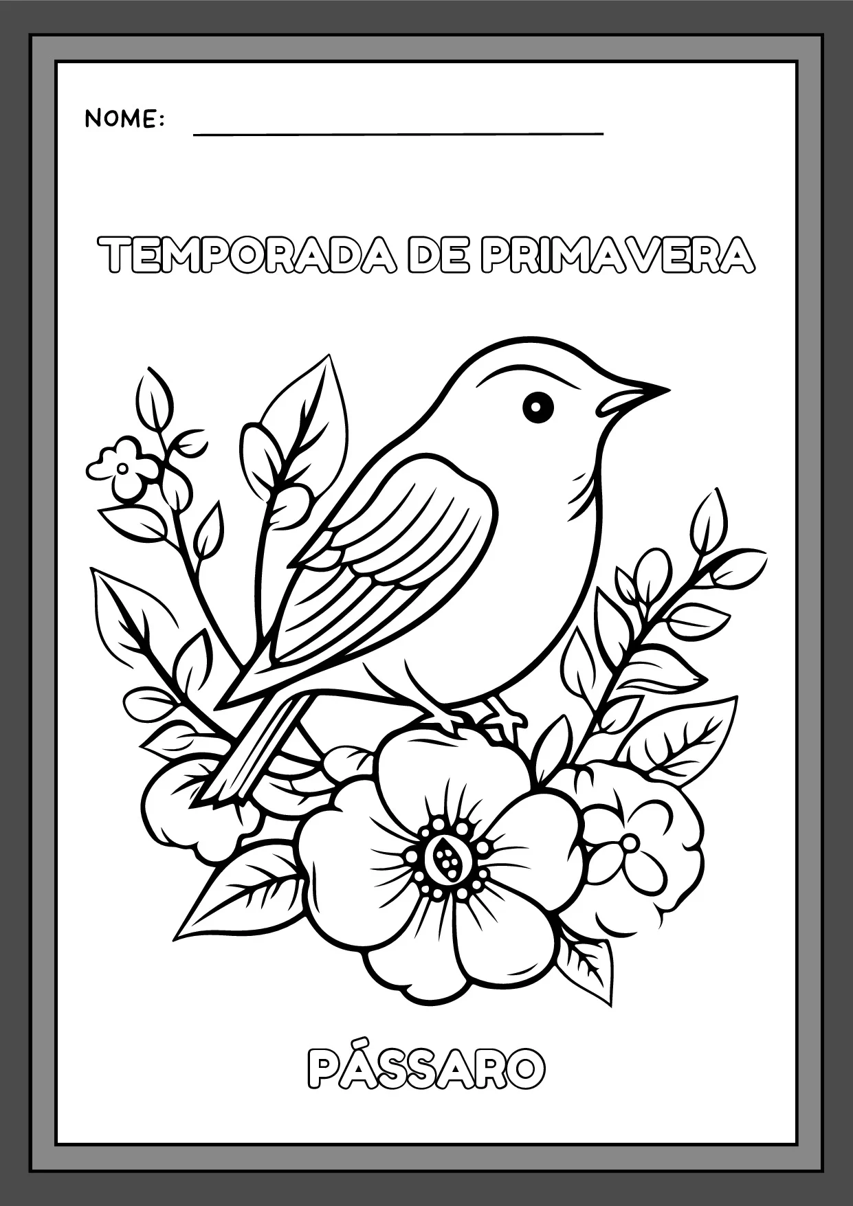 passaro para colorir