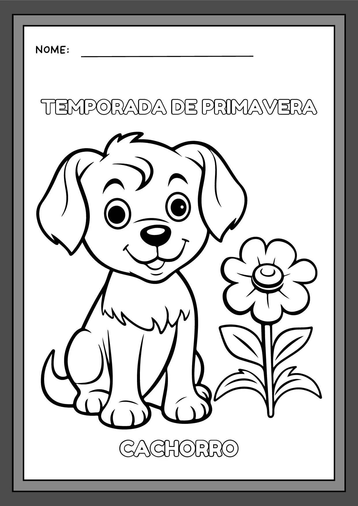 cachorro para colorir