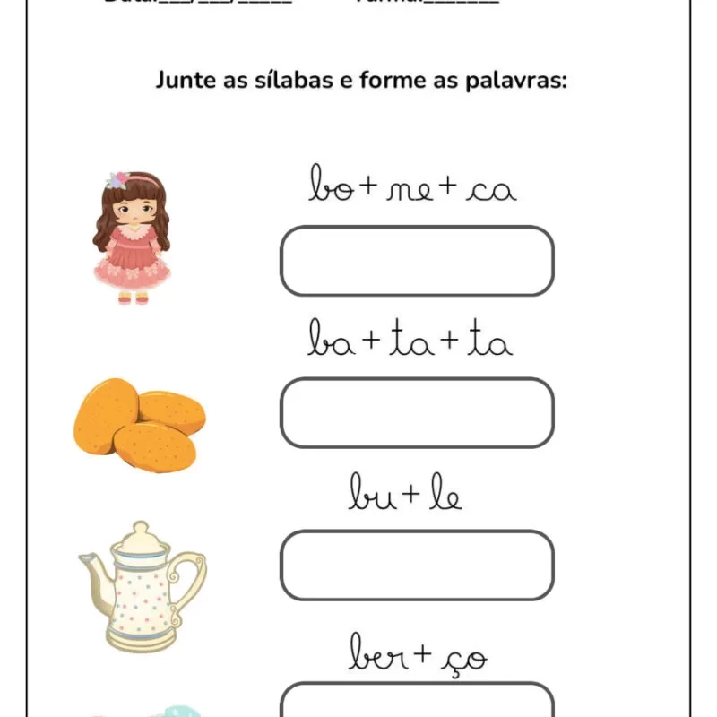 Formando Palavras: Atividades de Alfabetização para Crianças 1