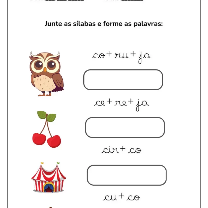 Formando Palavras: Atividades de Alfabetização para Crianças 2