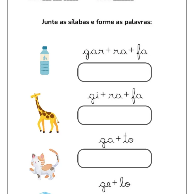 Formando Palavras: Atividades de Alfabetização para Crianças 5