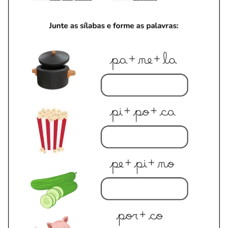 Formando Palavras: Atividades de Alfabetização para Crianças 12