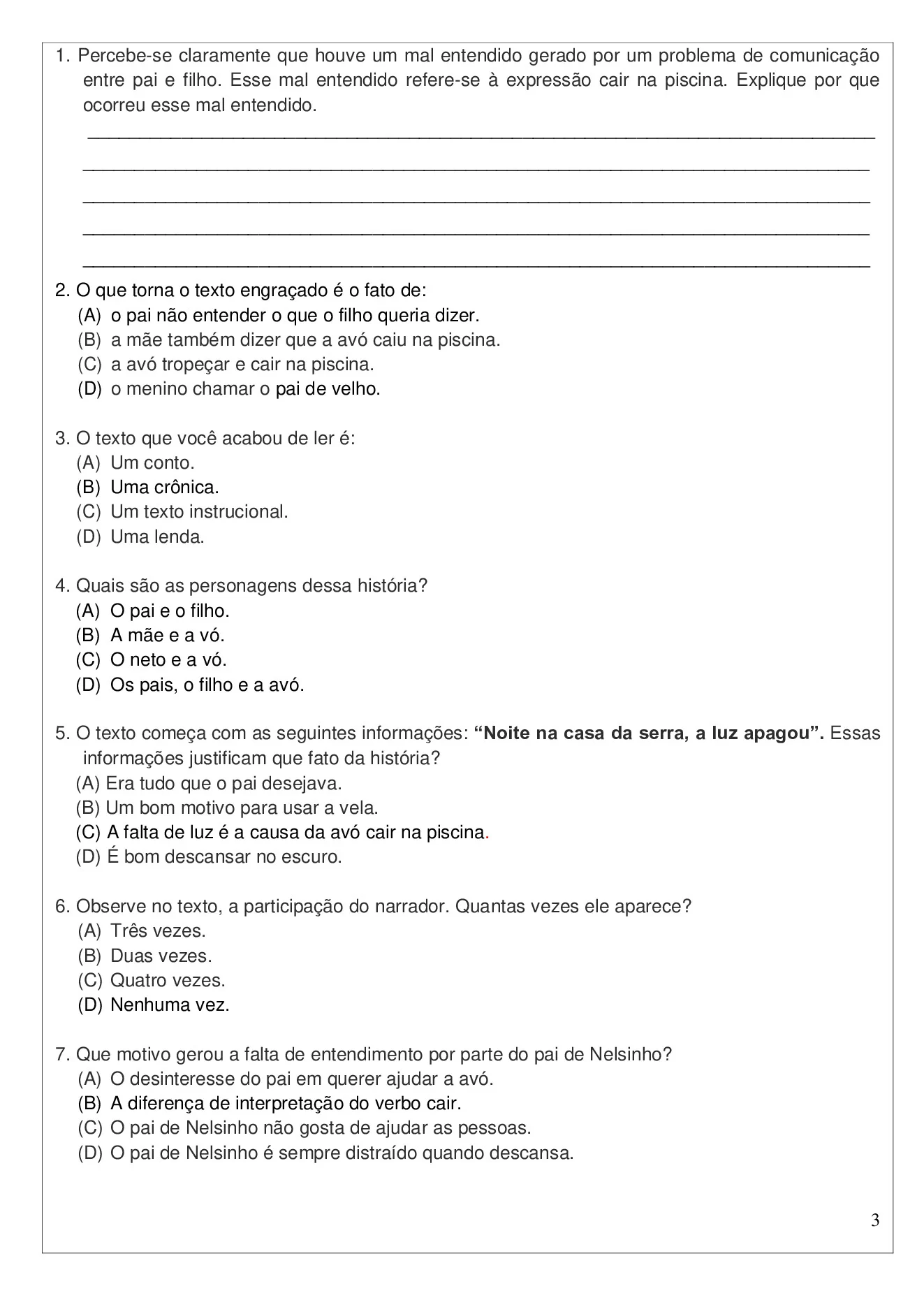 Análise do poema 'Vou cair na piscina' — p3 | Ensino Já atividades para educação infantil (ensinoja.com)