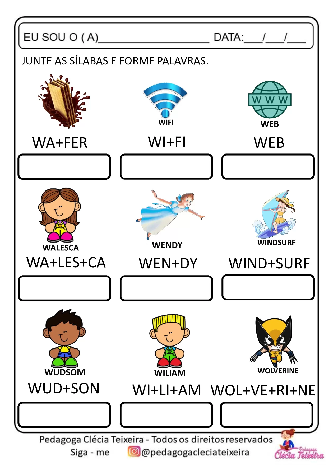 Atividade de formação de palavras com sílabas — p17 | Ensino Já atividades para educação infantil (ensinoja.com)