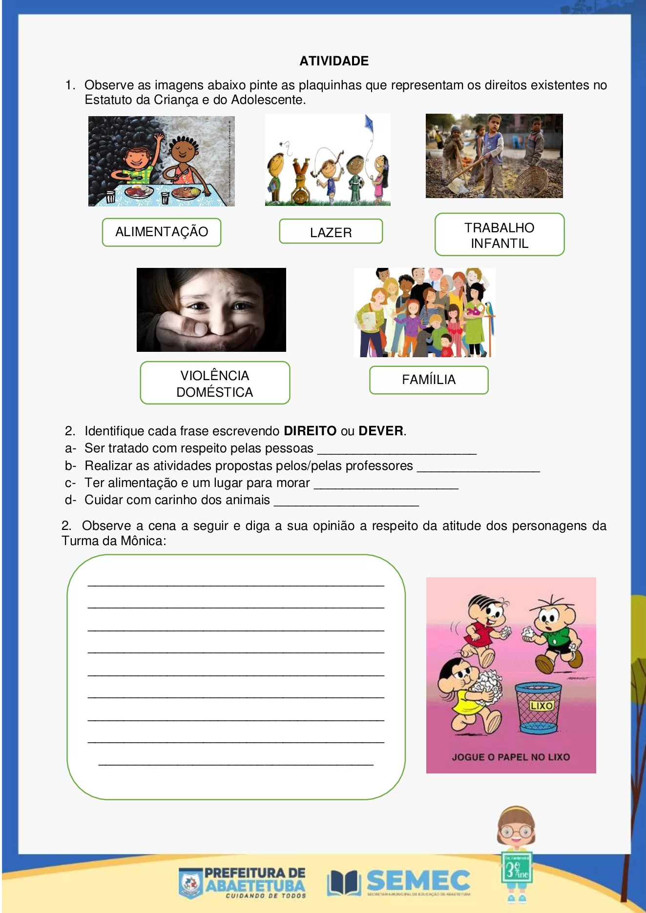 Atividades 3º ano em PDF: cidadania, religião e educação física — p6 | Ensino Já atividades para educação infantil (ensinoja.com)