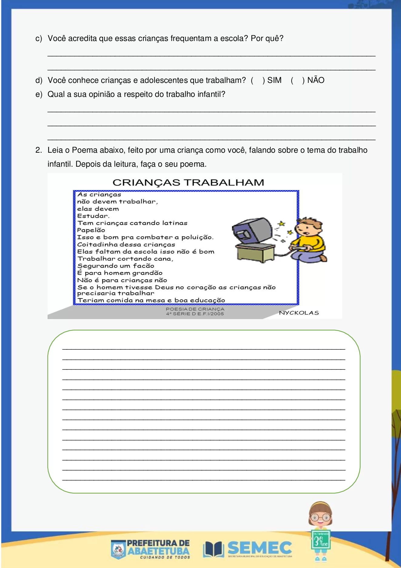 Atividades 3º ano em PDF: cidadania, religião e educação física — p10 | Ensino Já atividades para educação infantil (ensinoja.com)