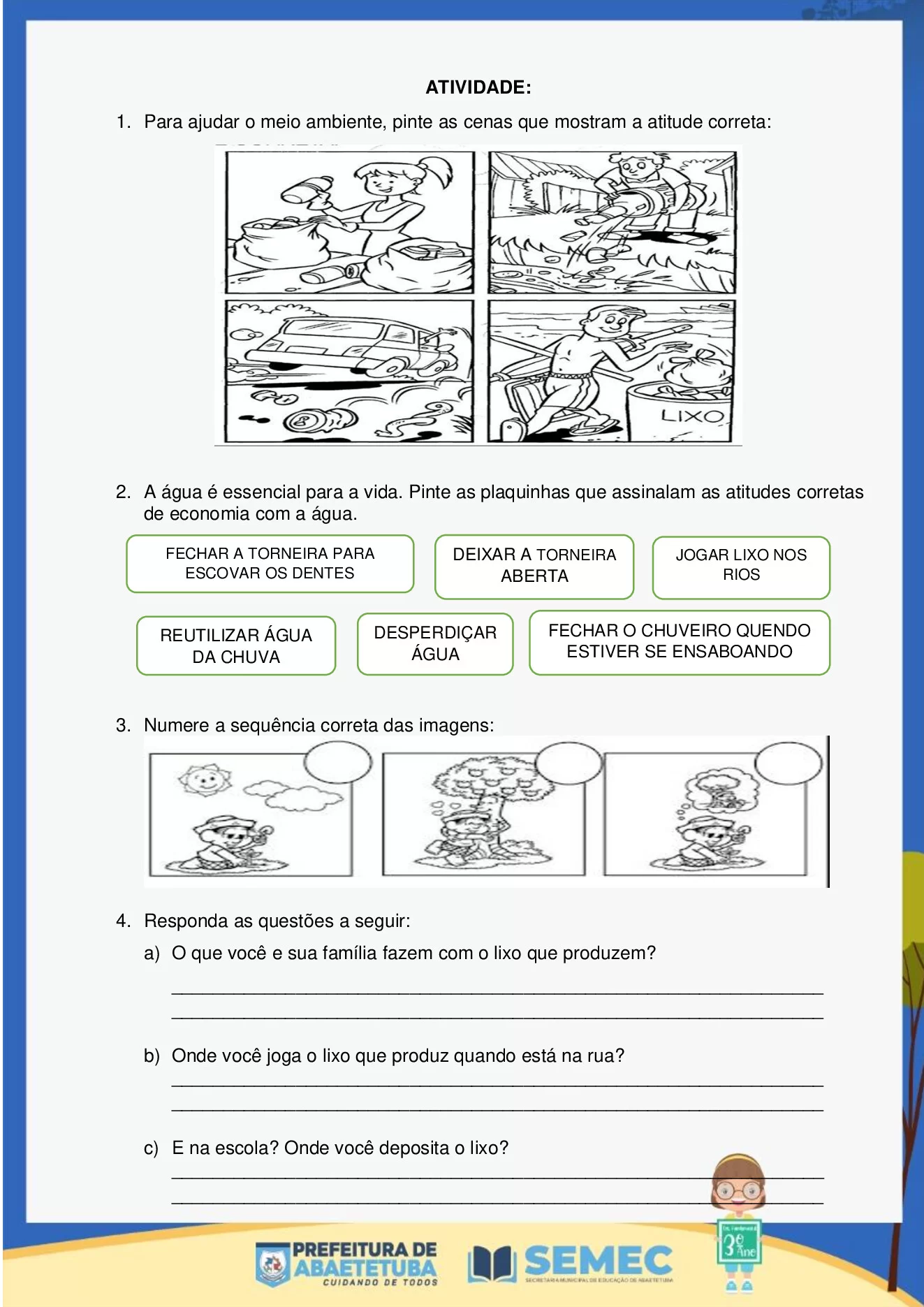 Atividades 3º ano em PDF: cidadania, religião e educação física — p20 | Ensino Já atividades para educação infantil (ensinoja.com)