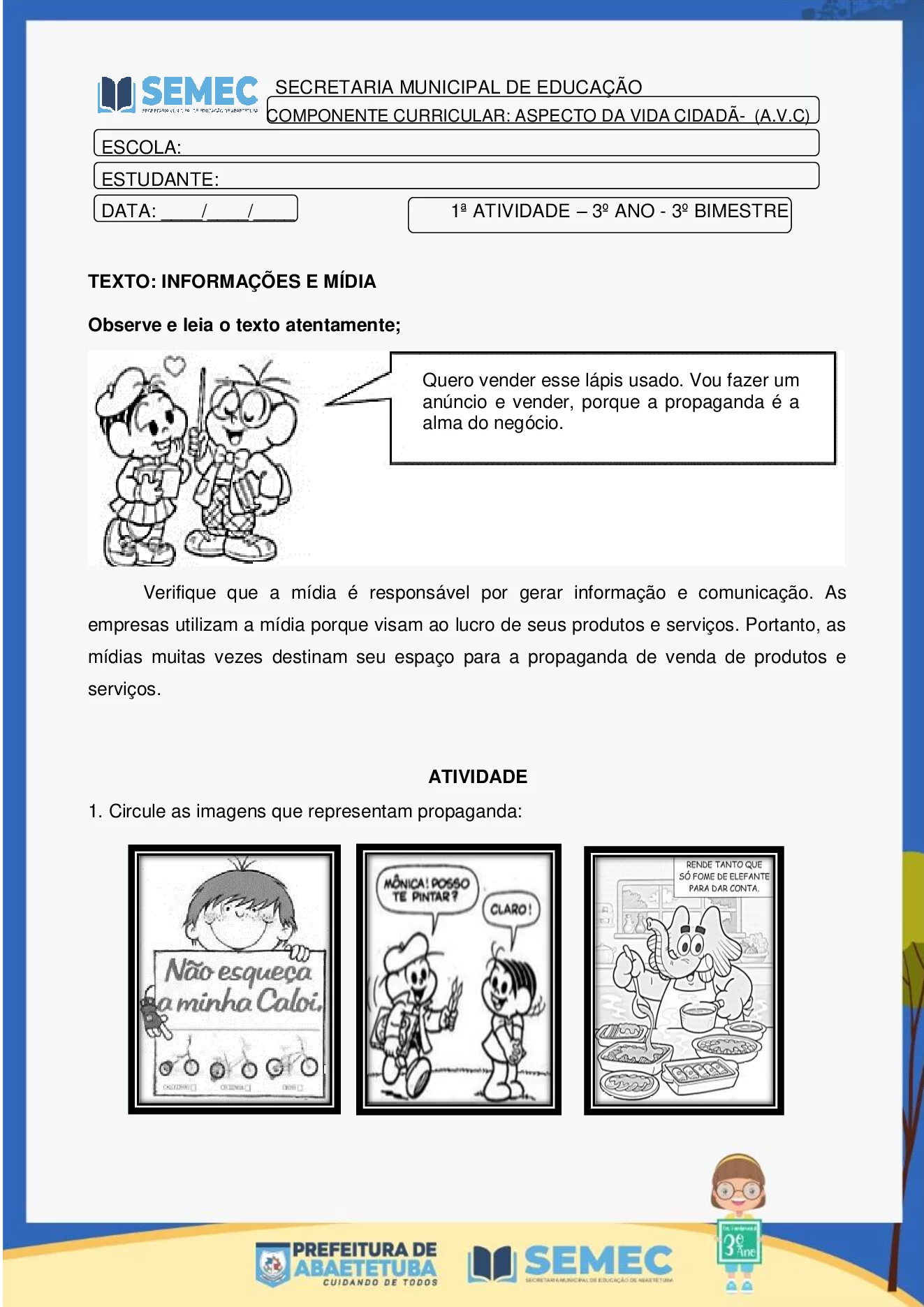 Atividades 3º ano em PDF: cidadania, religião e educação física — p21 | Ensino Já atividades para educação infantil (ensinoja.com)