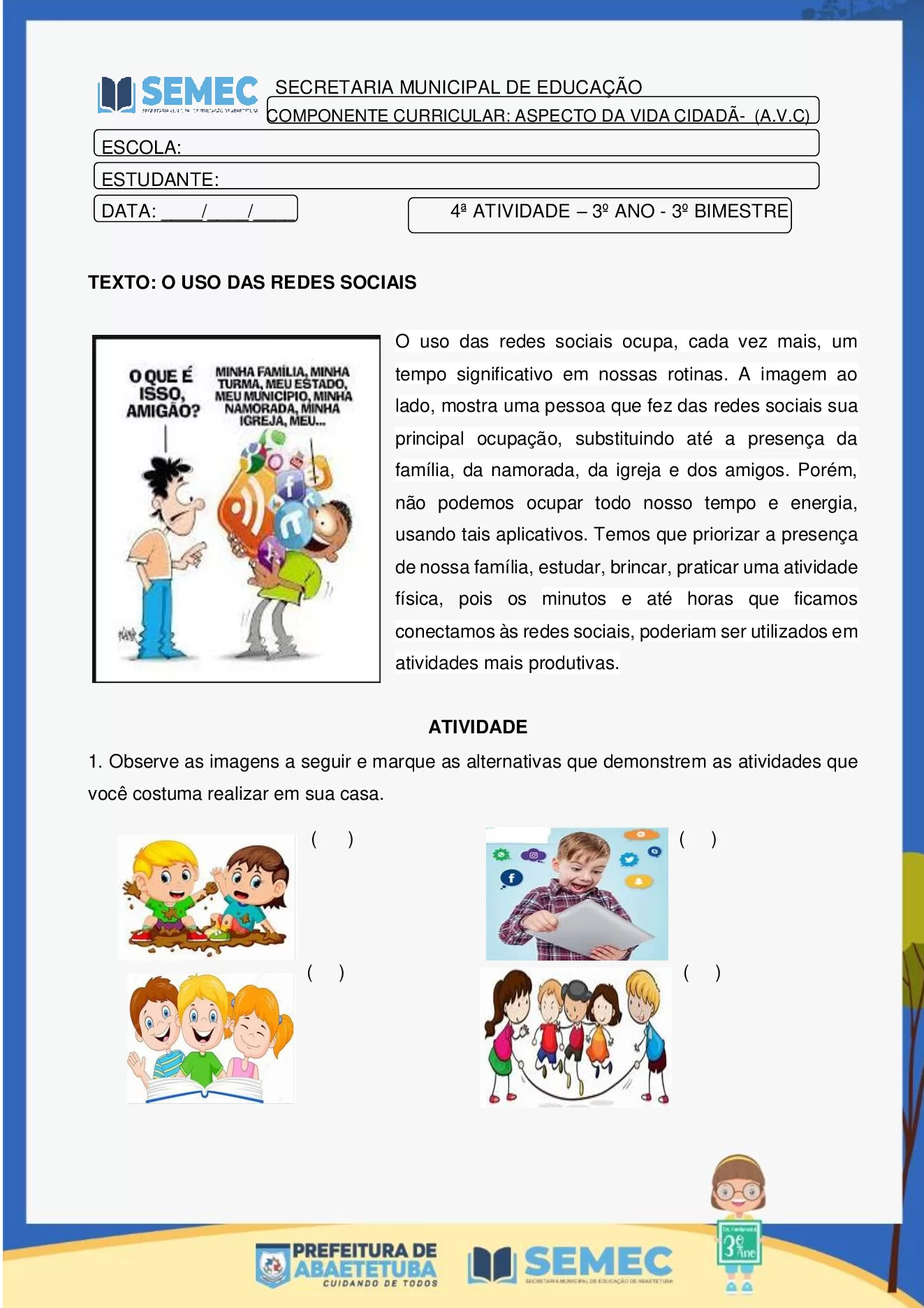 Atividades 3º ano em PDF: cidadania, religião e educação física — p27 | Ensino Já atividades para educação infantil (ensinoja.com)