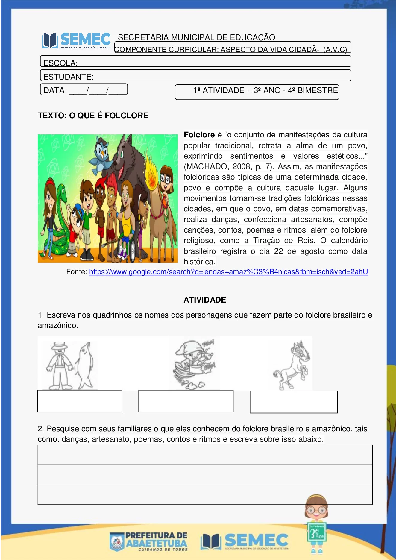 Atividades 3º ano em PDF: cidadania, religião e educação física — p29 | Ensino Já atividades para educação infantil (ensinoja.com)