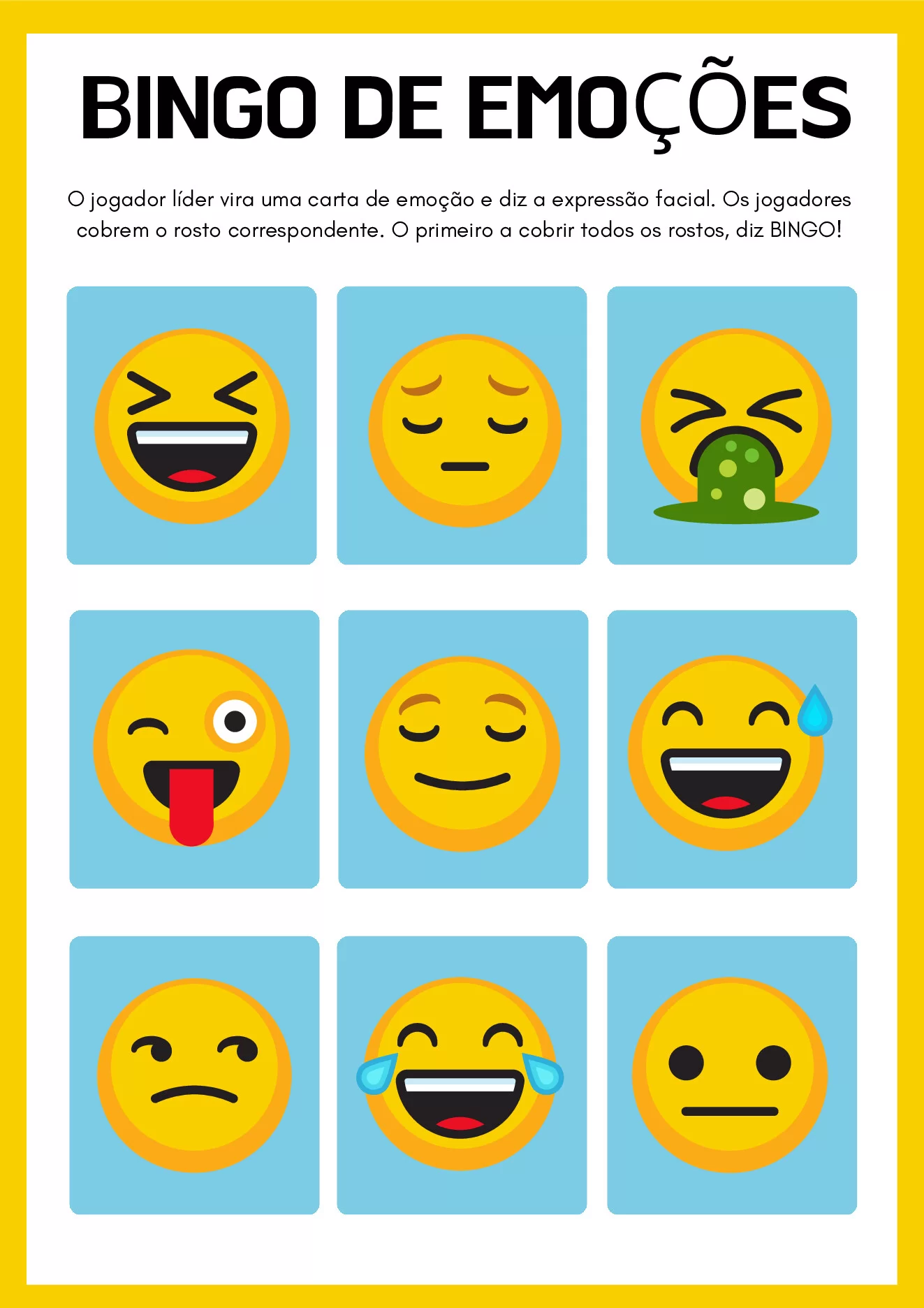 Bingo de emoções: uma atividade divertida — p4 | Ensino Já atividades para educação infantil (ensinoja.com)
