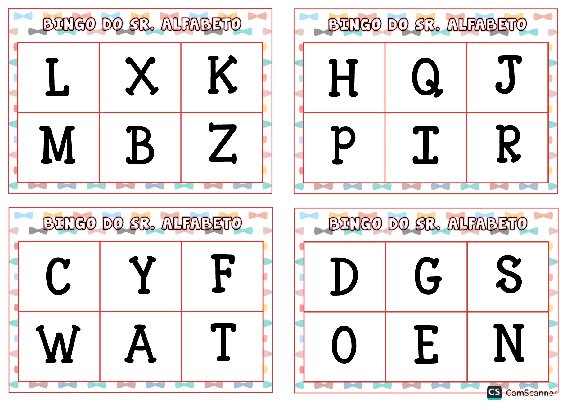 Bingo do Senhor Alfabeto para crianças — p8 | Ensino Já atividades para educação infantil (ensinoja.com)