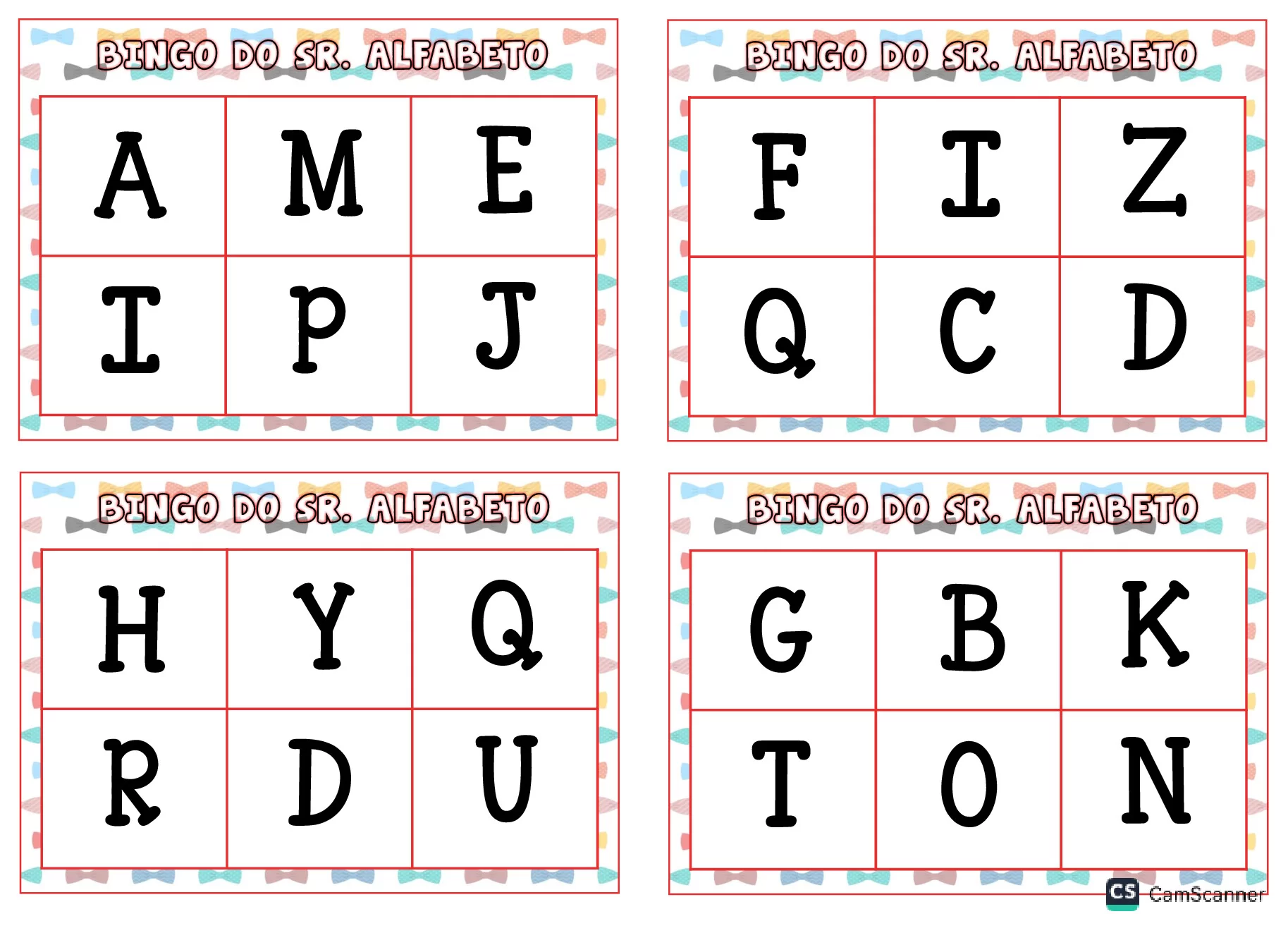 Bingo do Senhor Alfabeto para crianças — p10 | Ensino Já atividades para educação infantil (ensinoja.com)