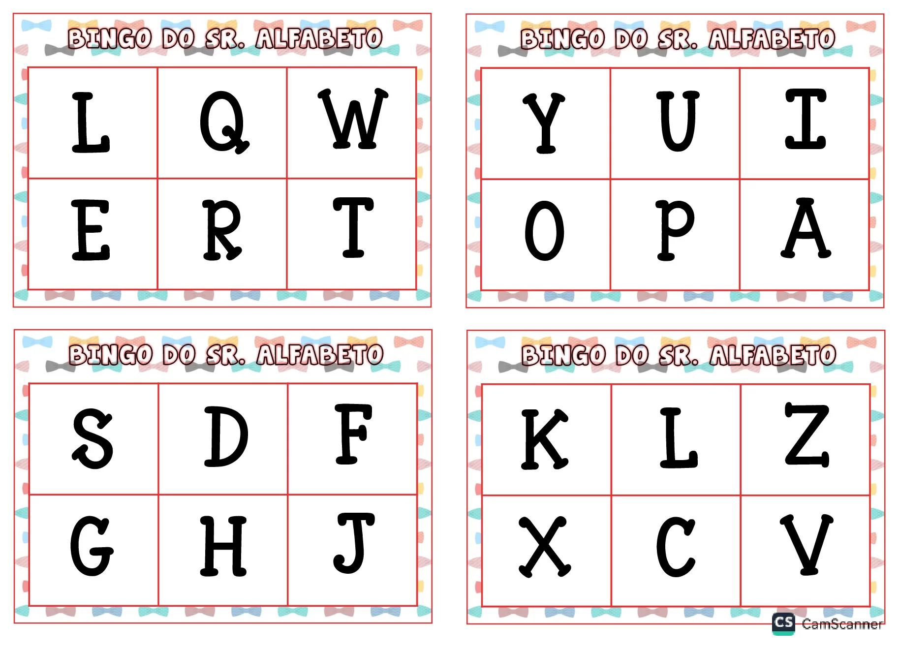 Bingo do Senhor Alfabeto para crianças — p11 | Ensino Já atividades para educação infantil (ensinoja.com)