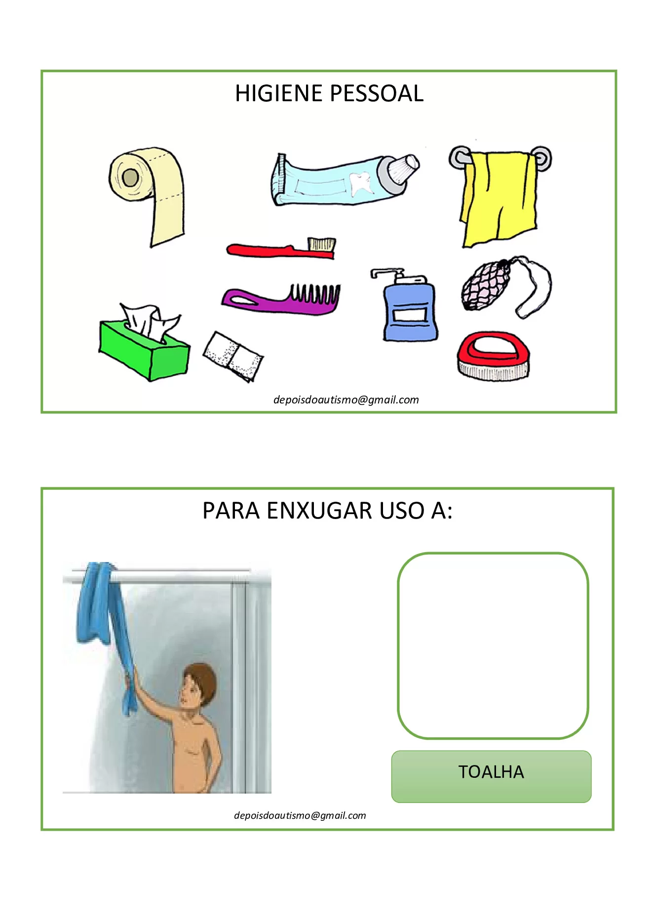 Higiene pessoal infantil: escova, sabonete em PDF — p1 | Ensino Já atividades para educação infantil (ensinoja.com)