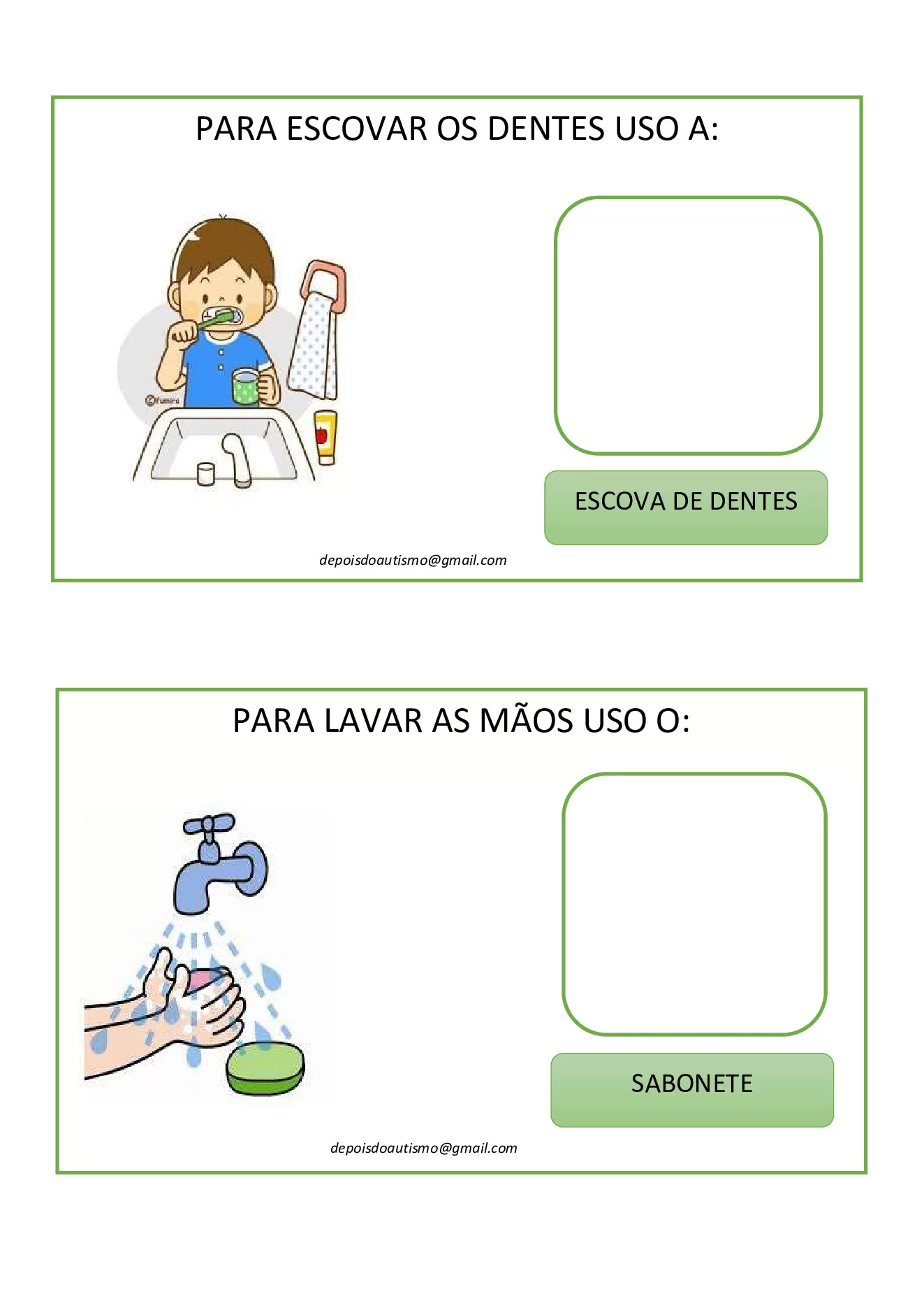 Higiene pessoal infantil: escova, sabonete em PDF — p2 | Ensino Já atividades para educação infantil (ensinoja.com)