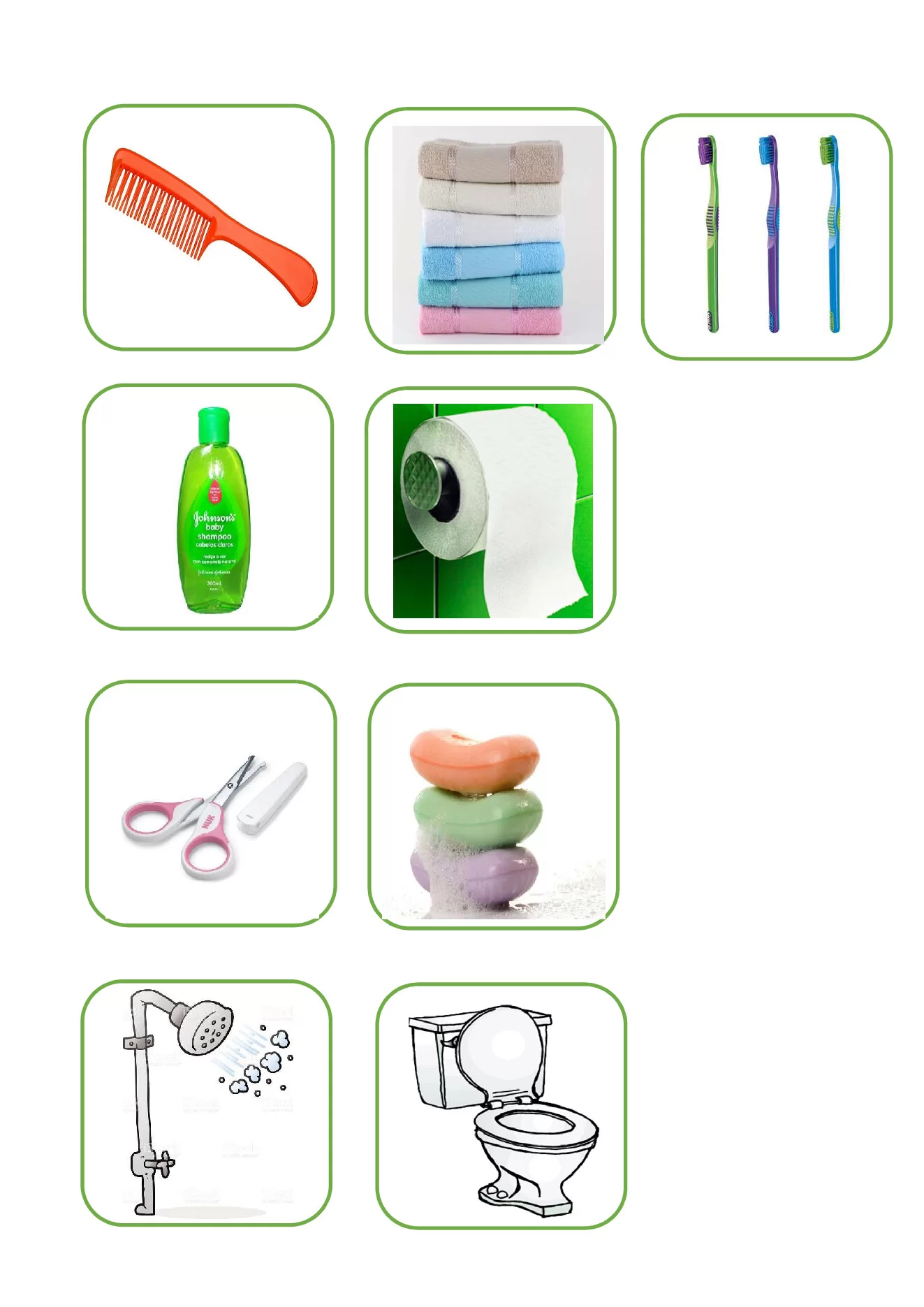 Higiene pessoal infantil: escova, sabonete em PDF — p6 | Ensino Já atividades para educação infantil (ensinoja.com)