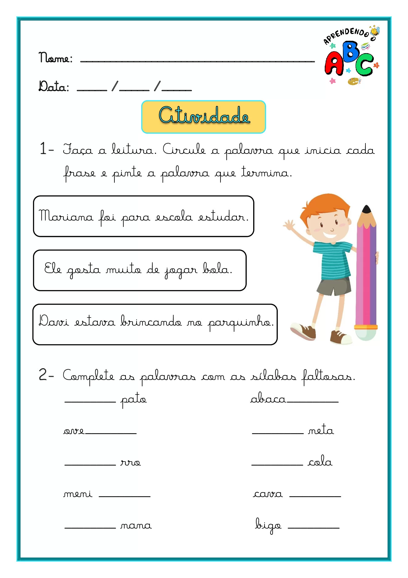 Atividades educativas para casa e escola — p3