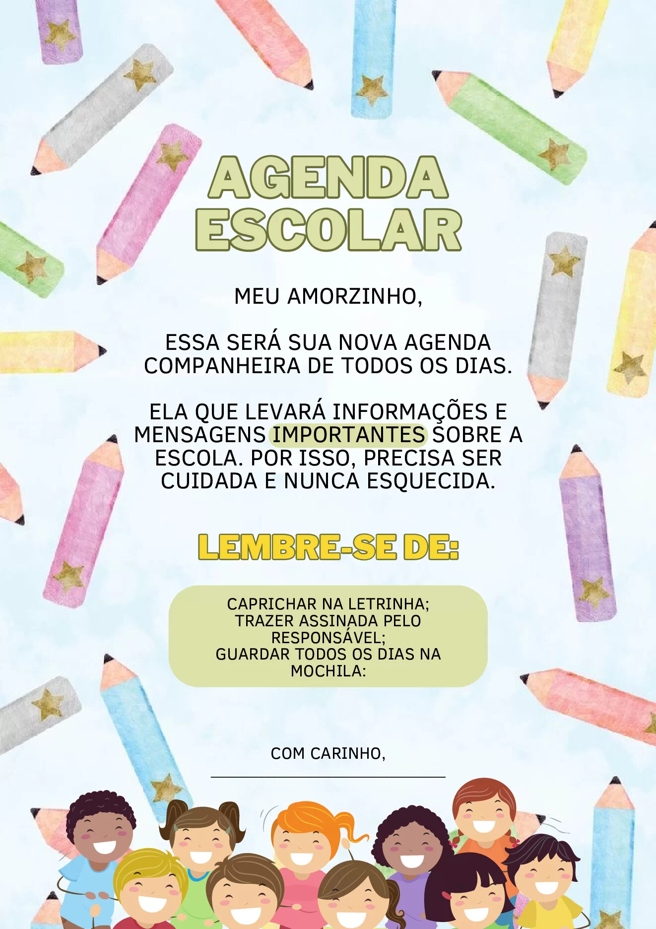 Importância da agenda escolar para crianças — p1 | Ensino Já atividades para educação infantil (ensinoja.com)
