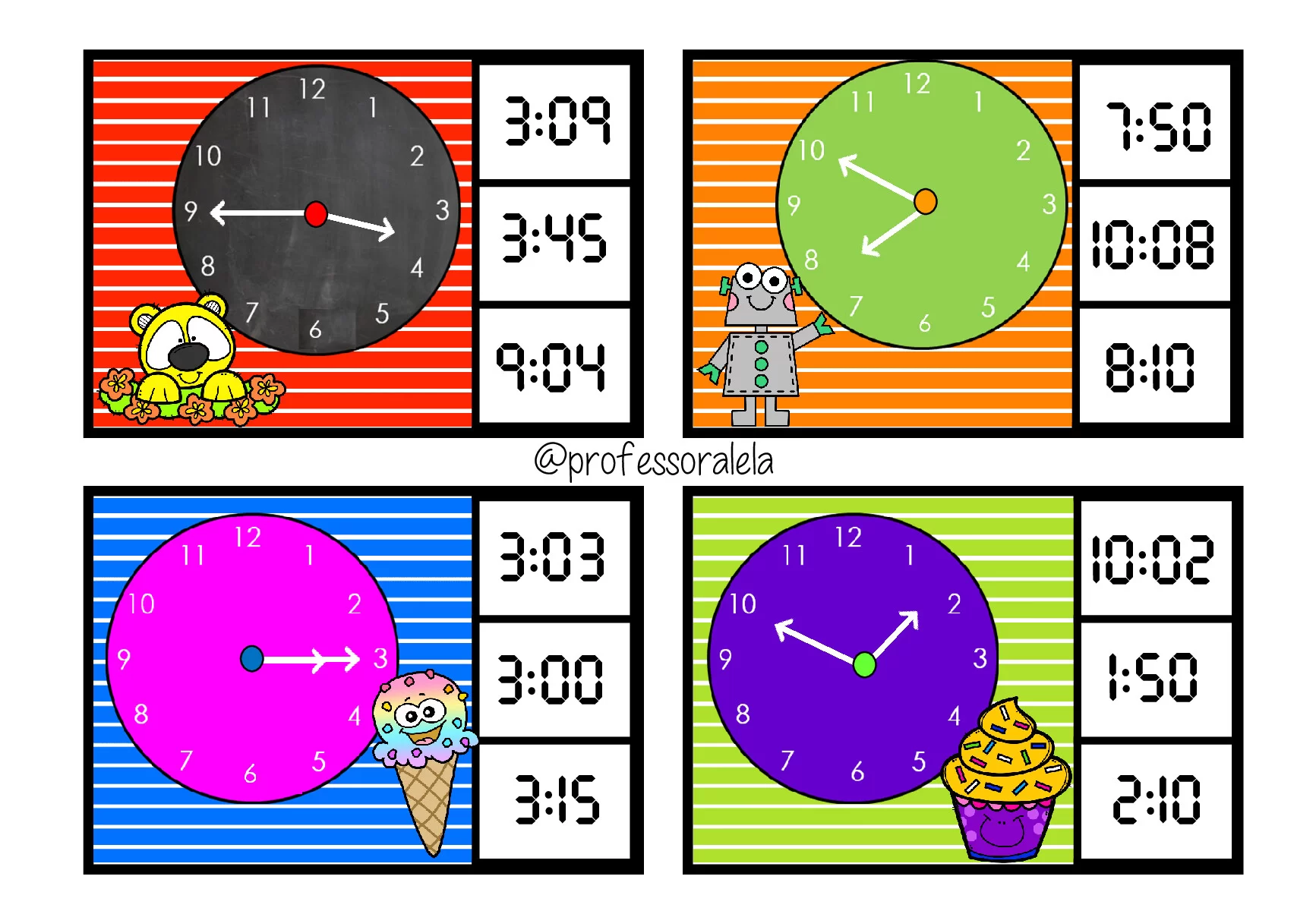 Jogo das horas: atividade de relógio para imprimir (PDF) — p2 | Ensino Já atividades para educação infantil (ensinoja.com)