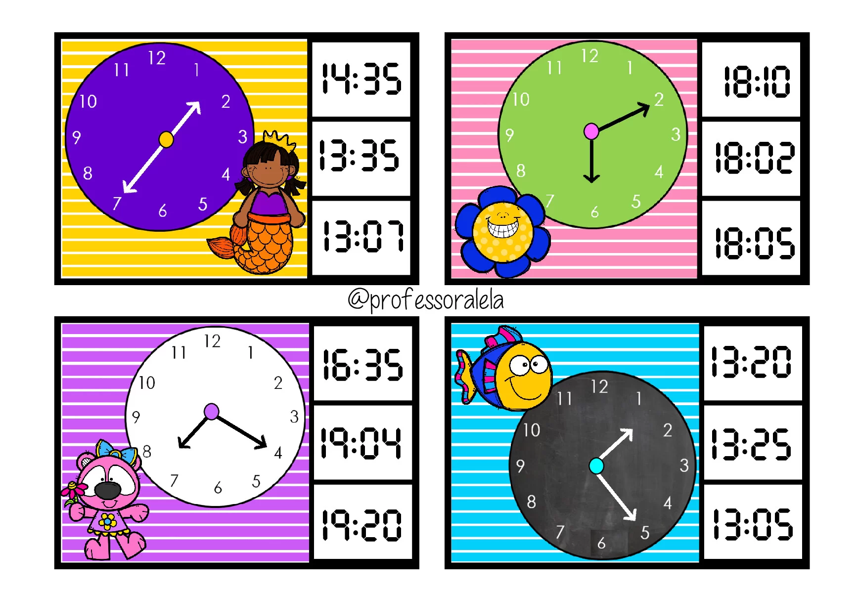 Jogo das horas: atividade de relógio para imprimir (PDF) — p3 | Ensino Já atividades para educação infantil (ensinoja.com)