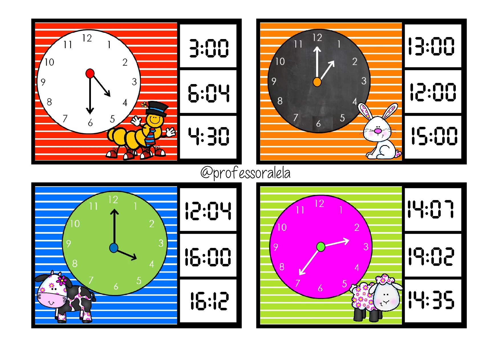 Jogo das horas: atividade de relógio para imprimir (PDF) — p4 | Ensino Já atividades para educação infantil (ensinoja.com)