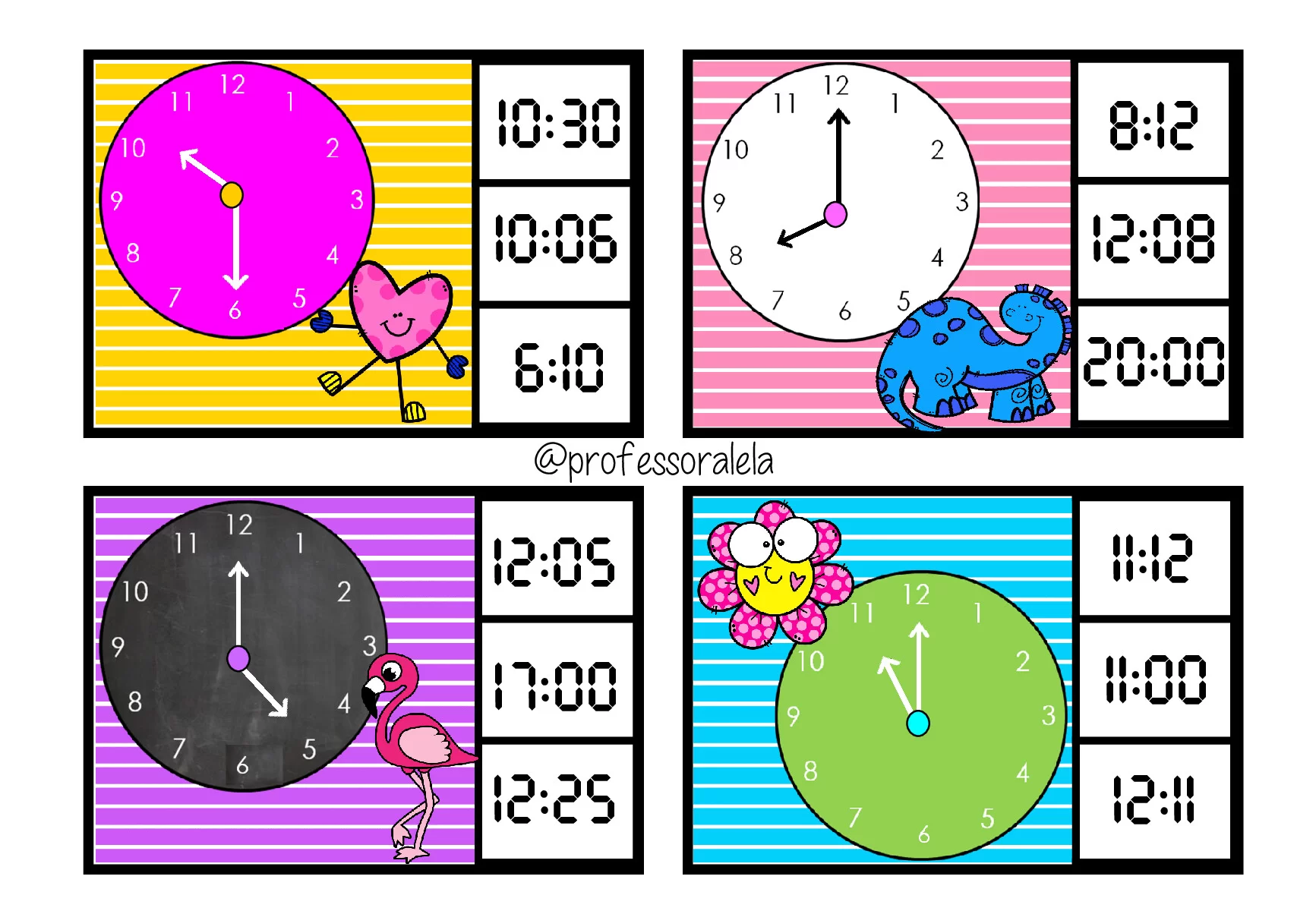 Jogo das horas: atividade de relógio para imprimir (PDF) — p5 | Ensino Já atividades para educação infantil (ensinoja.com)