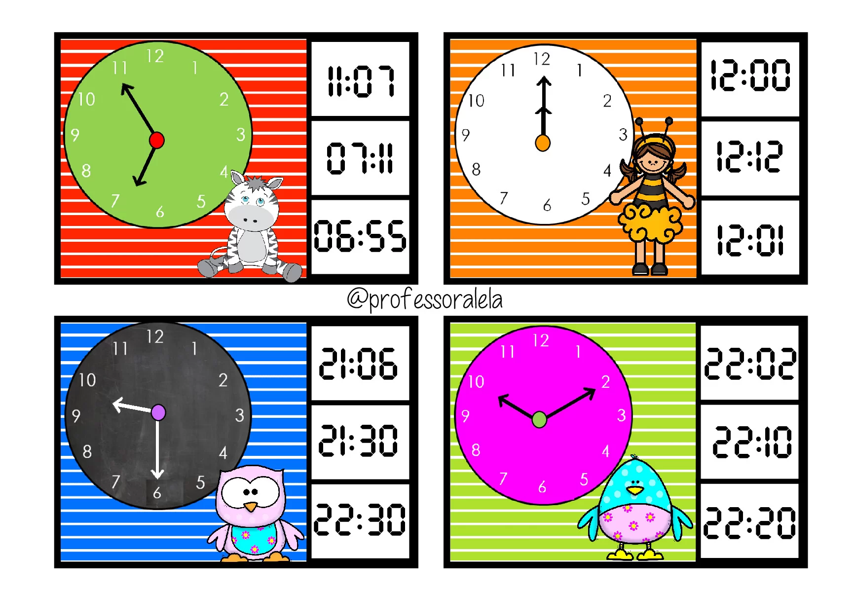 Jogo das horas: atividade de relógio para imprimir (PDF) — p6 | Ensino Já atividades para educação infantil (ensinoja.com)