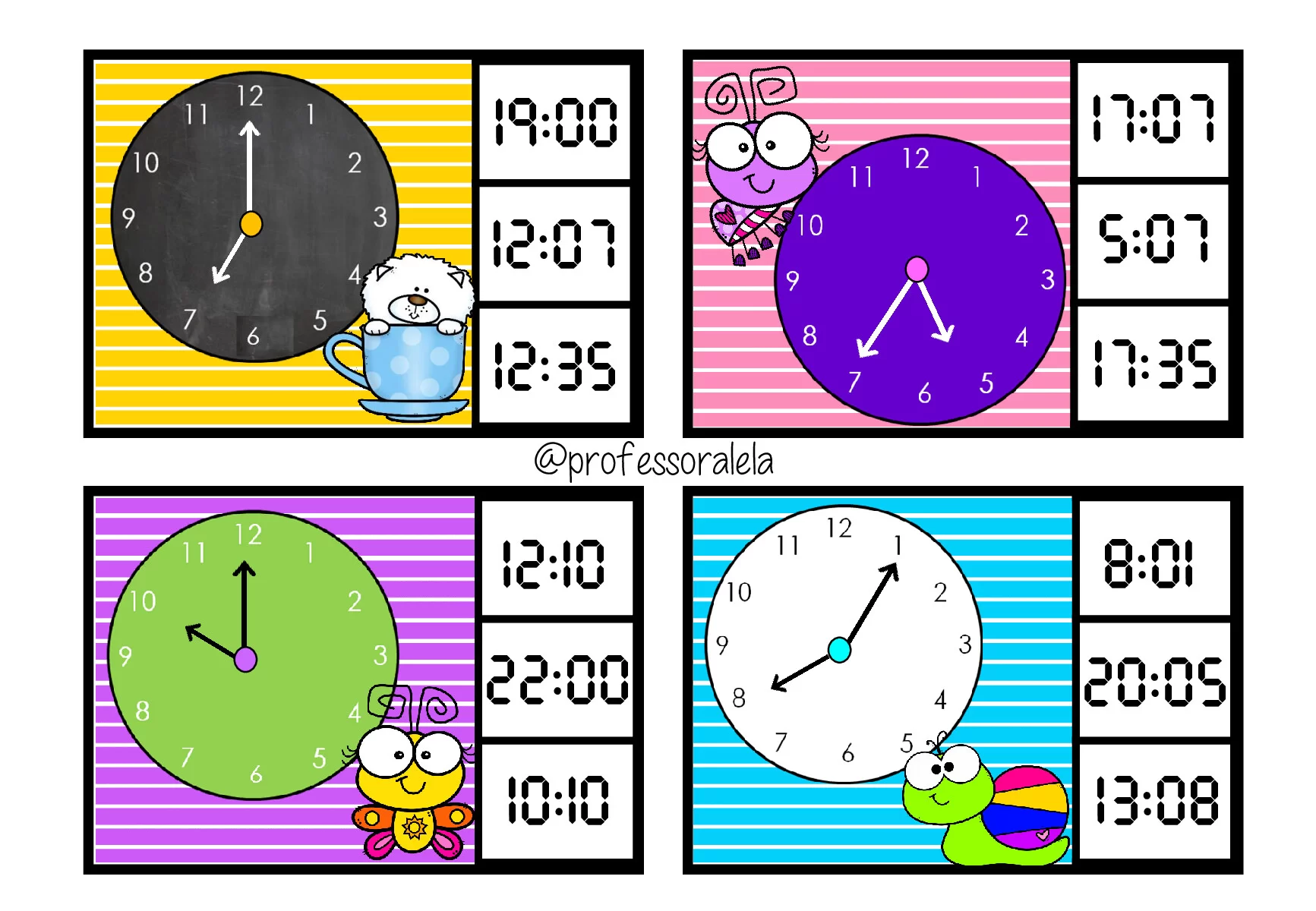 Jogo das horas: atividade de relógio para imprimir (PDF) — p7 | Ensino Já atividades para educação infantil (ensinoja.com)