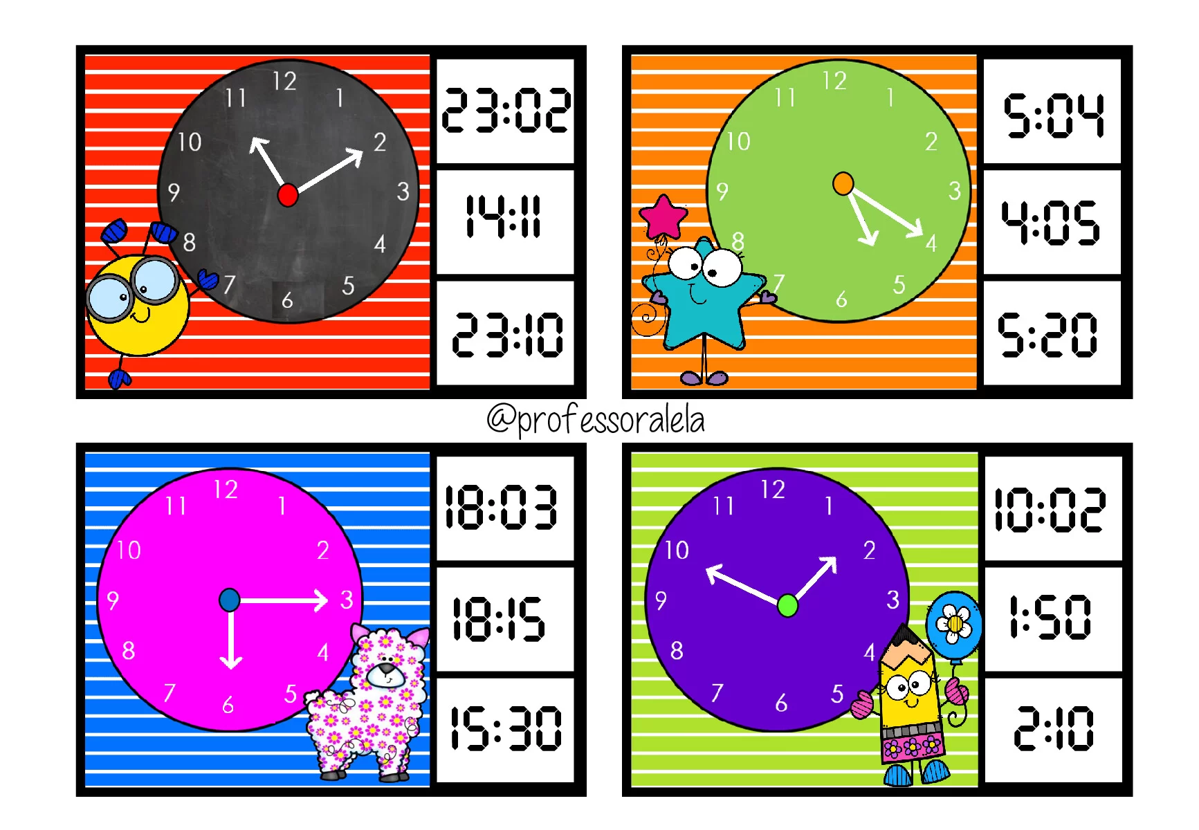 Jogo das horas: atividade de relógio para imprimir (PDF) — p8 | Ensino Já atividades para educação infantil (ensinoja.com)