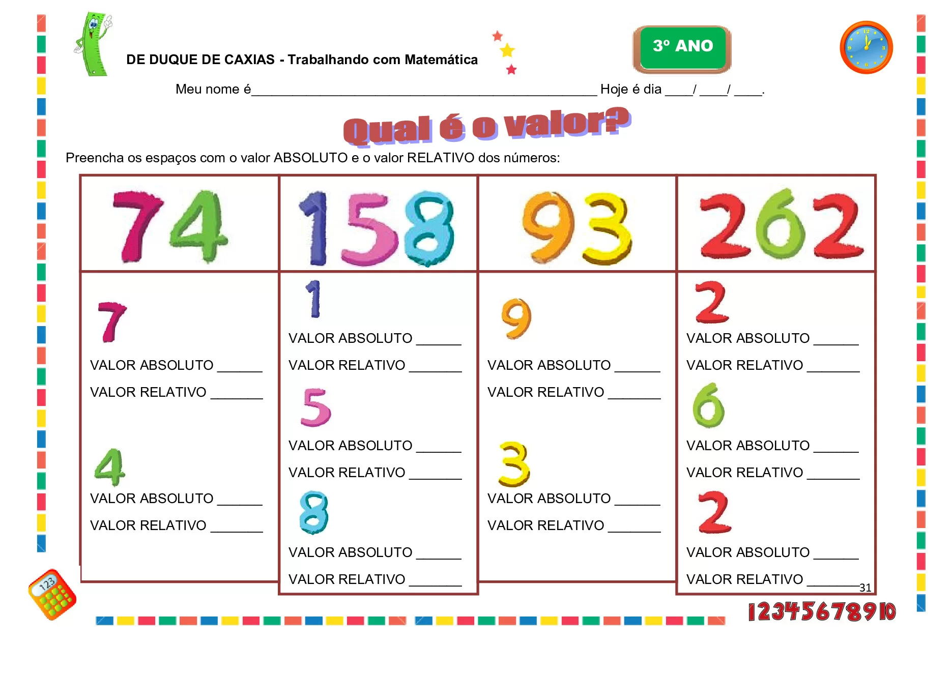 Planos de aulas BNCC para 3º ano de Matemática — p15 | Ensino Já atividades para educação infantil (ensinoja.com)