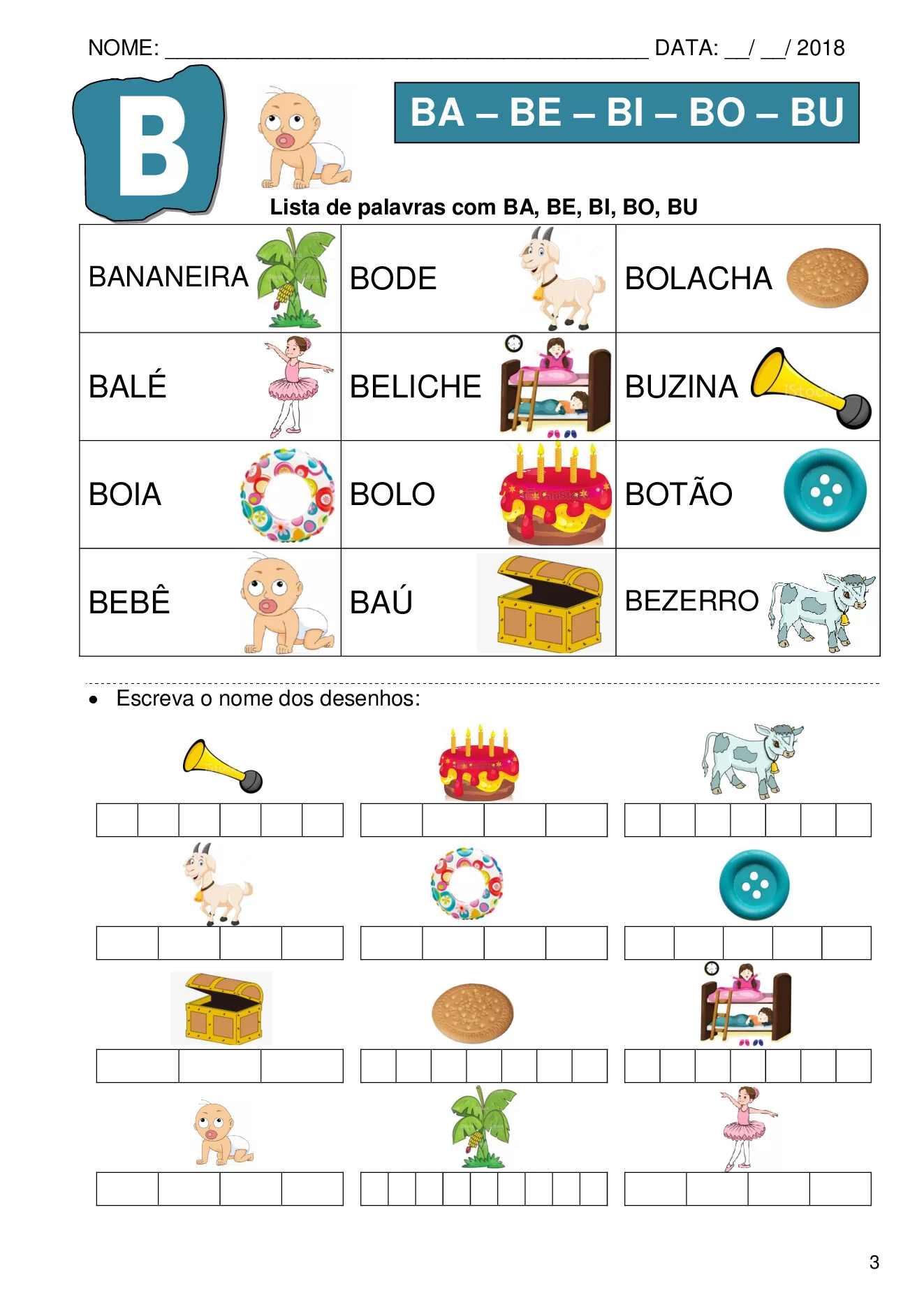 Atividades de alfabetização com sílabas simples para imprimir — p3 | Ensino Já atividades para educação infantil (ensinoja.com)