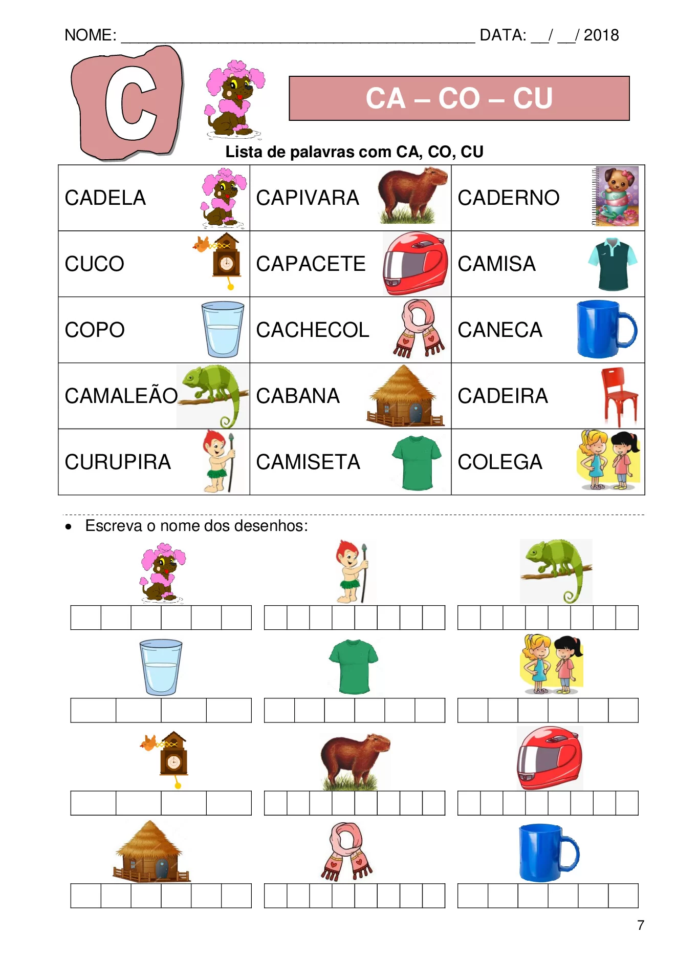 Atividades de alfabetização com sílabas simples para imprimir — p7 | Ensino Já atividades para educação infantil (ensinoja.com)