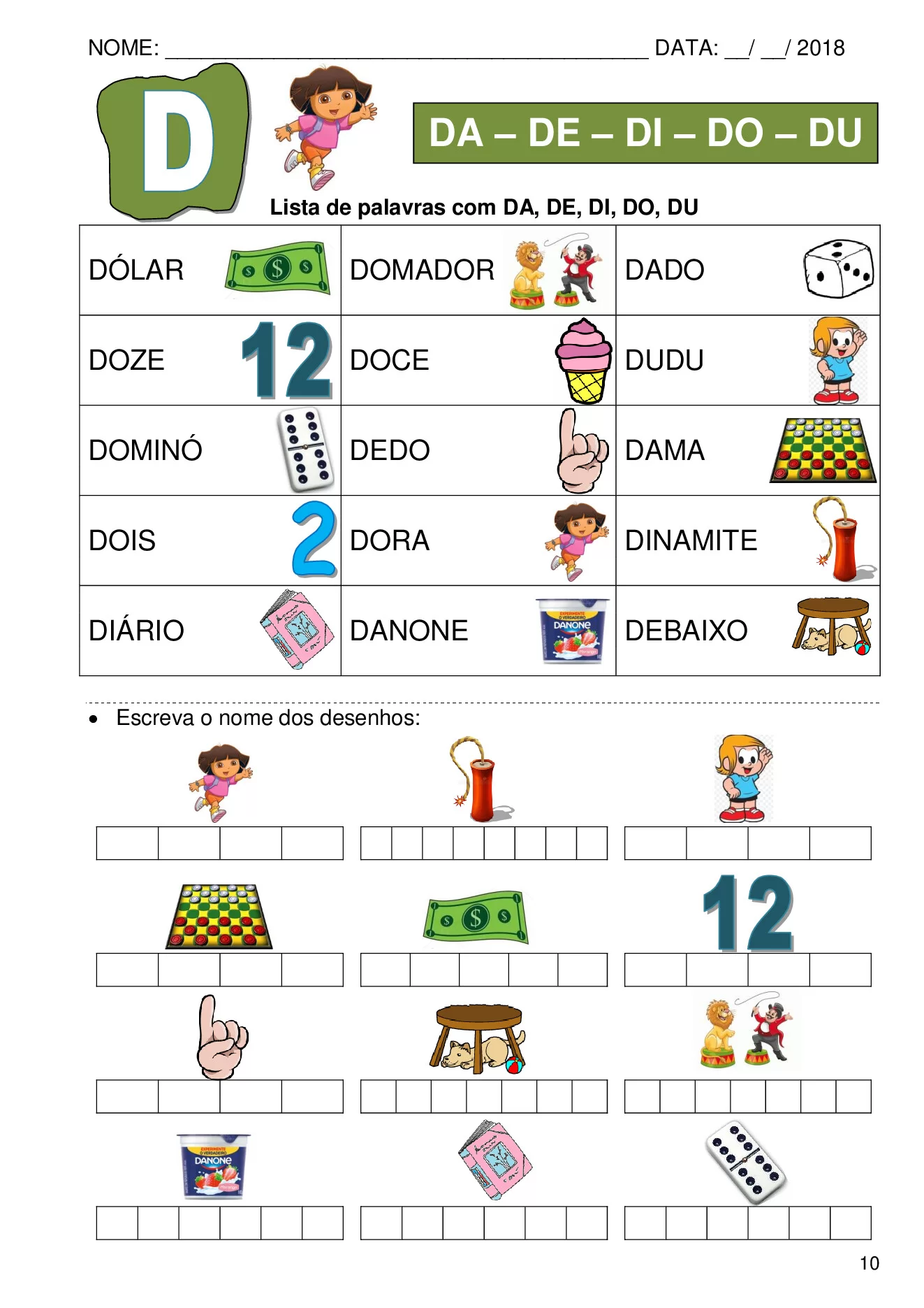 Atividades de alfabetização com sílabas simples para imprimir — p10 | Ensino Já atividades para educação infantil (ensinoja.com)