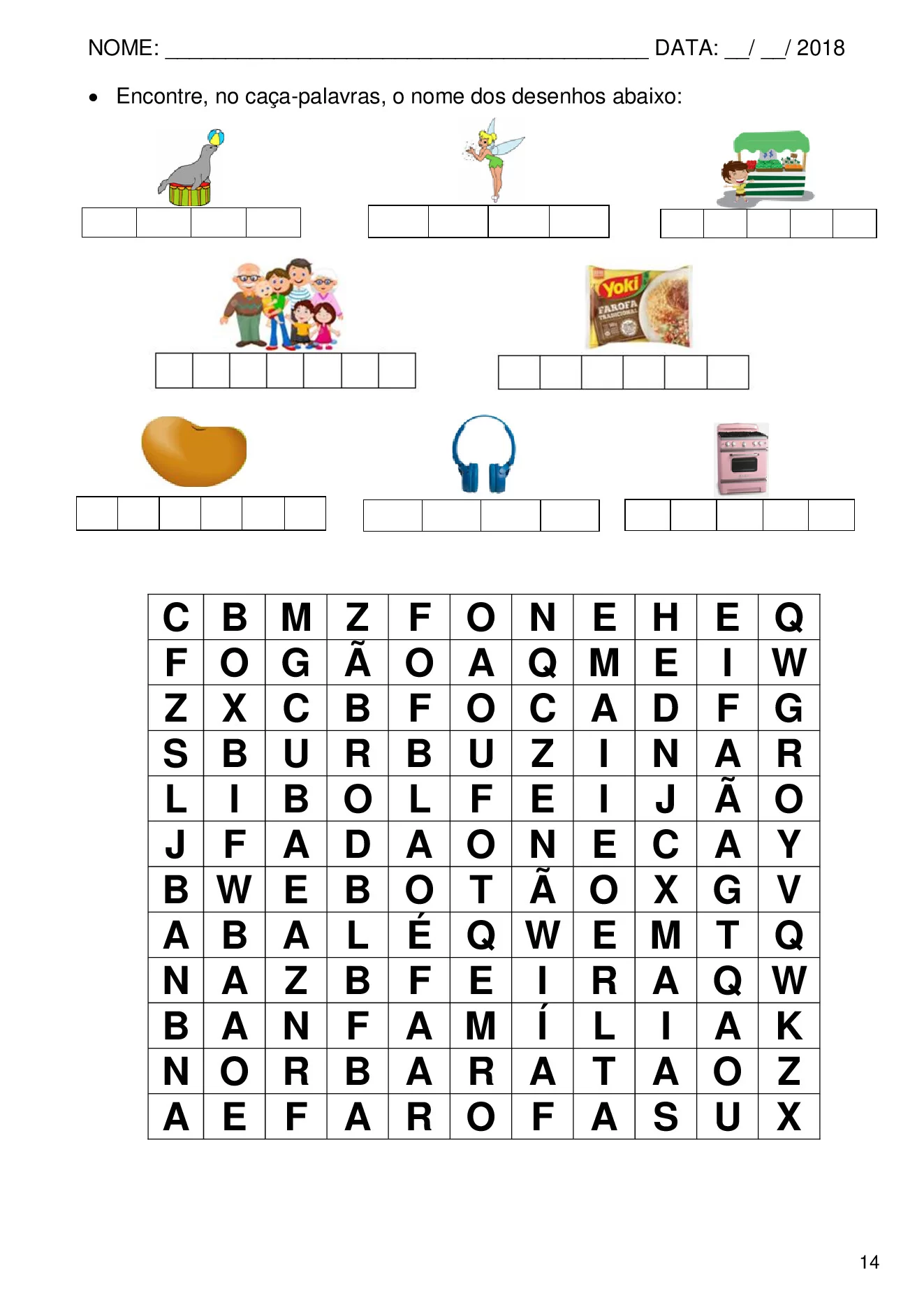 Atividades de alfabetização com sílabas simples para imprimir — p14 | Ensino Já atividades para educação infantil (ensinoja.com)