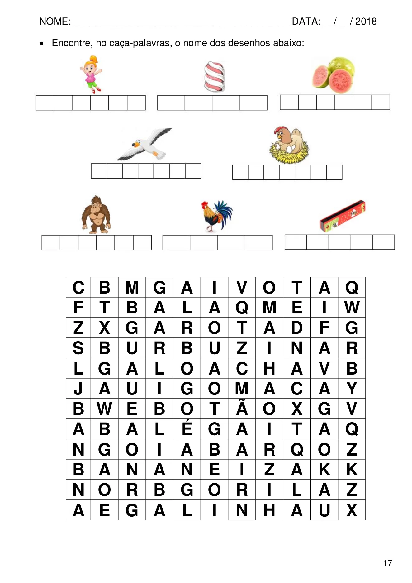 Atividades de alfabetização com sílabas simples para imprimir — p17 | Ensino Já atividades para educação infantil (ensinoja.com)