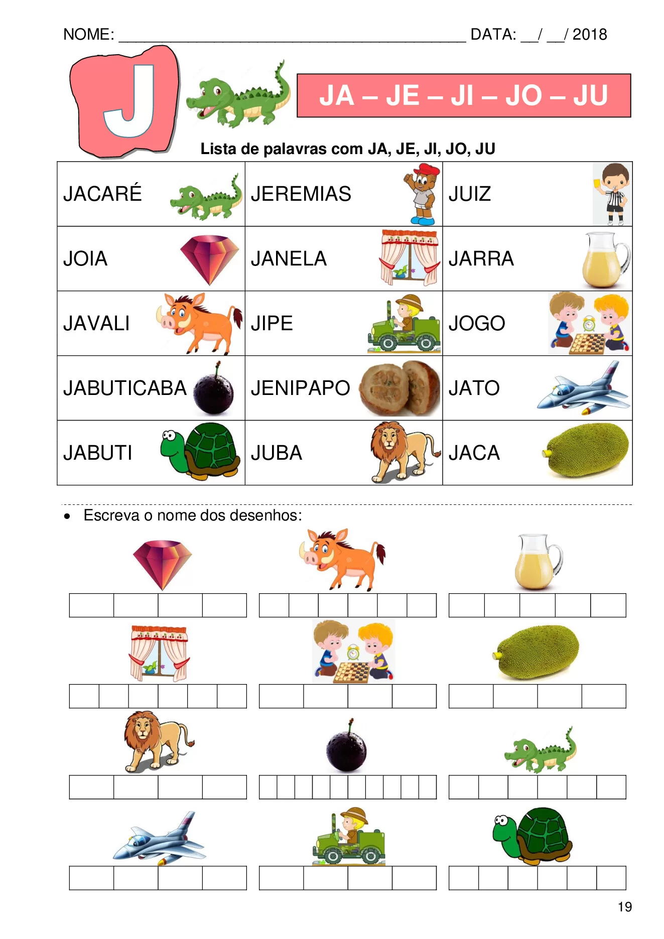 Atividades de alfabetização com sílabas simples para imprimir — p19 | Ensino Já atividades para educação infantil (ensinoja.com)